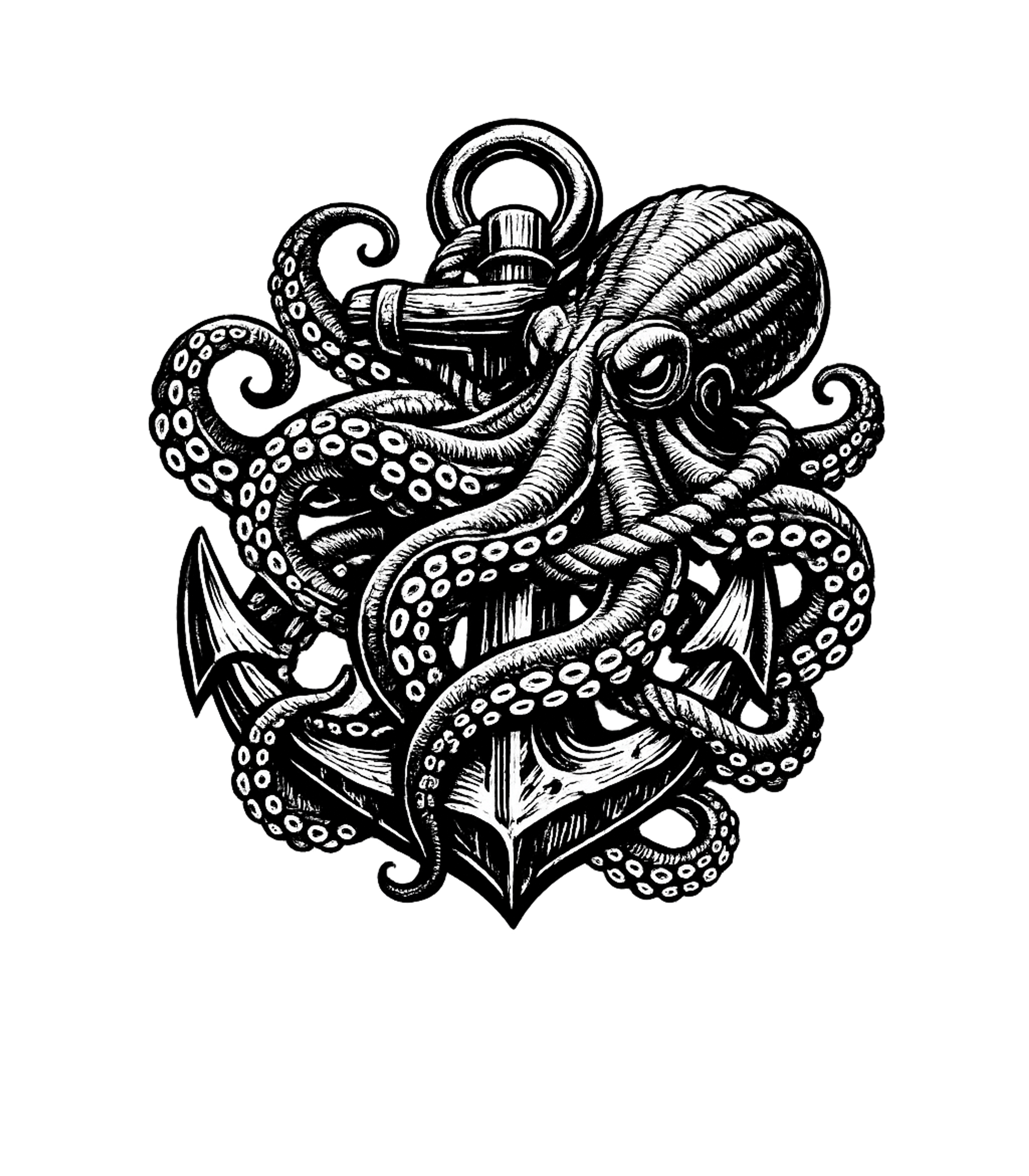Nautical Octopus Anchor Boating Crewneck Sweatshirt featuring This striking black and white t-shirt features a powerful oc – designed by Geoff Brown @ SunFrog Nautical Octopus Anchor Boating Crewneck Sweatshirt featuring This striking black and white t-shirt features a powerful oc – designed by Geoff Brown @ SunFrog