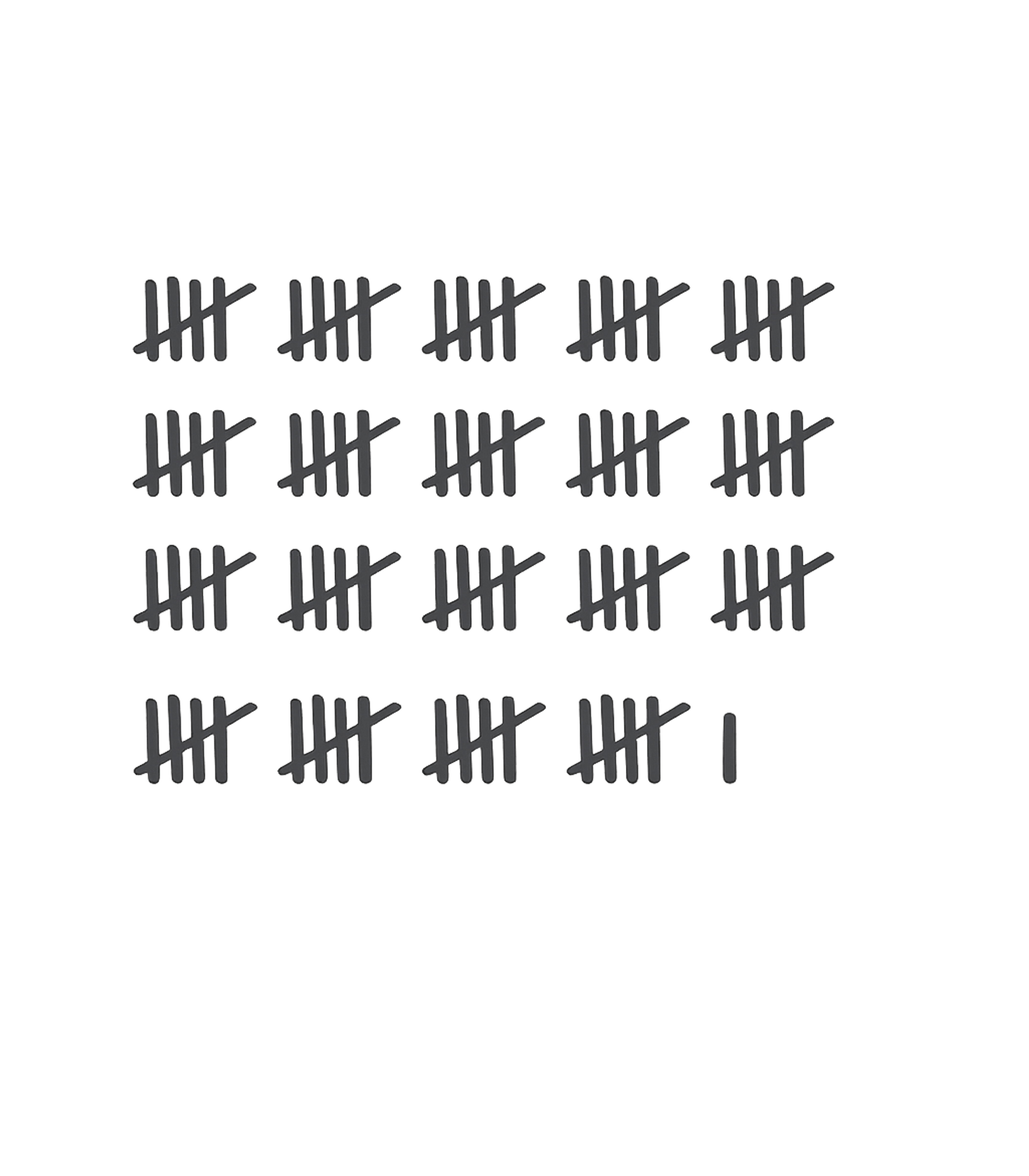 Ninety-One Day Count Sarcasm Sticker featuring This graphic features a stark tally mark count of ninety-one – designed by Geoff Brown @ SunFrog Ninety-One Day Count Sarcasm Sticker featuring This graphic features a stark tally mark count of ninety-one – designed by Geoff Brown @ SunFrog