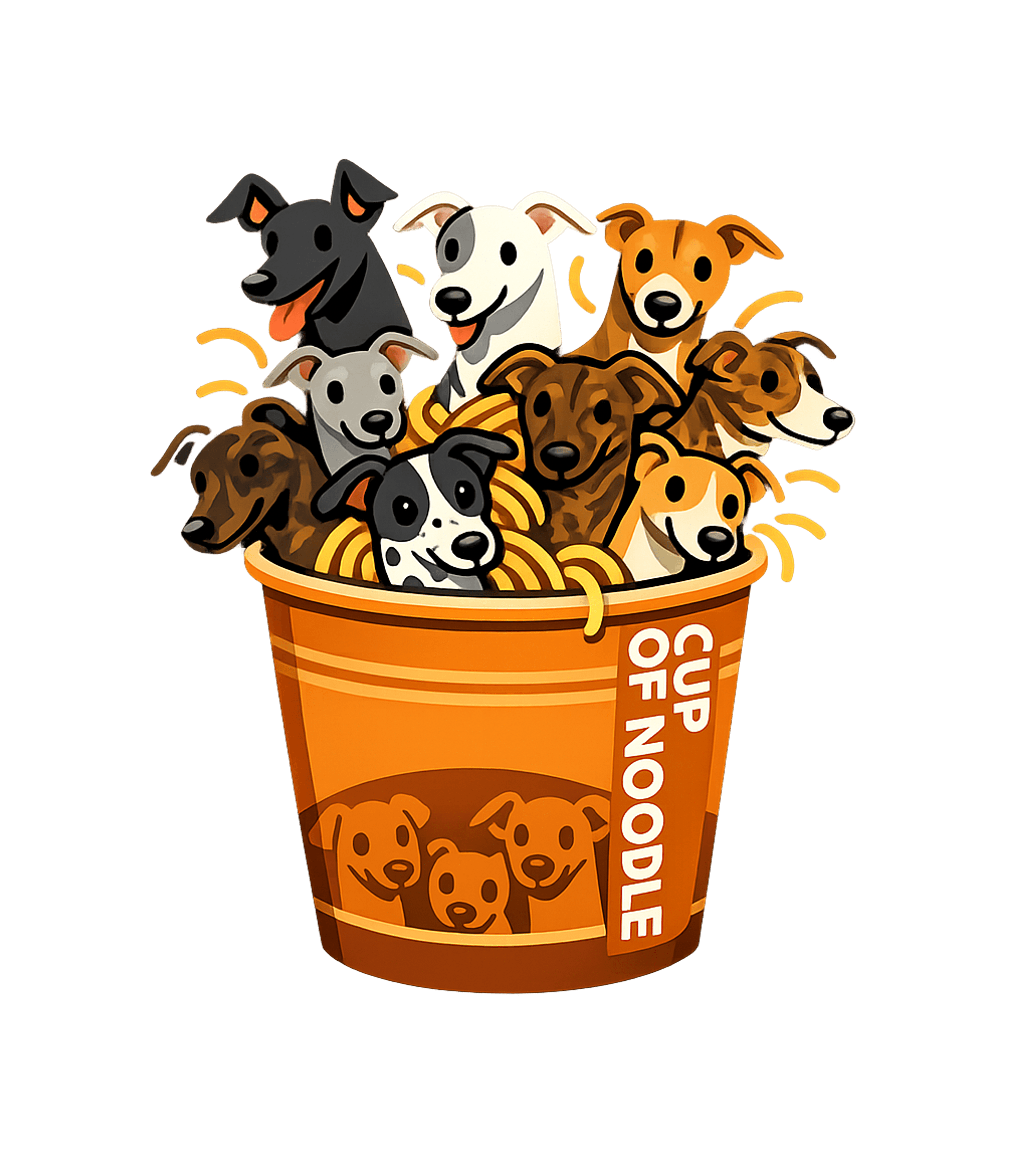 Noodle Dog Cup Dogs Hooded Sweatshirt featuring This whimsical graphic features a playful pile of happy dogs – designed by Geoff Brown @ SunFrog Noodle Dog Cup Dogs Hooded Sweatshirt featuring This whimsical graphic features a playful pile of happy dogs – designed by Geoff Brown @ SunFrog