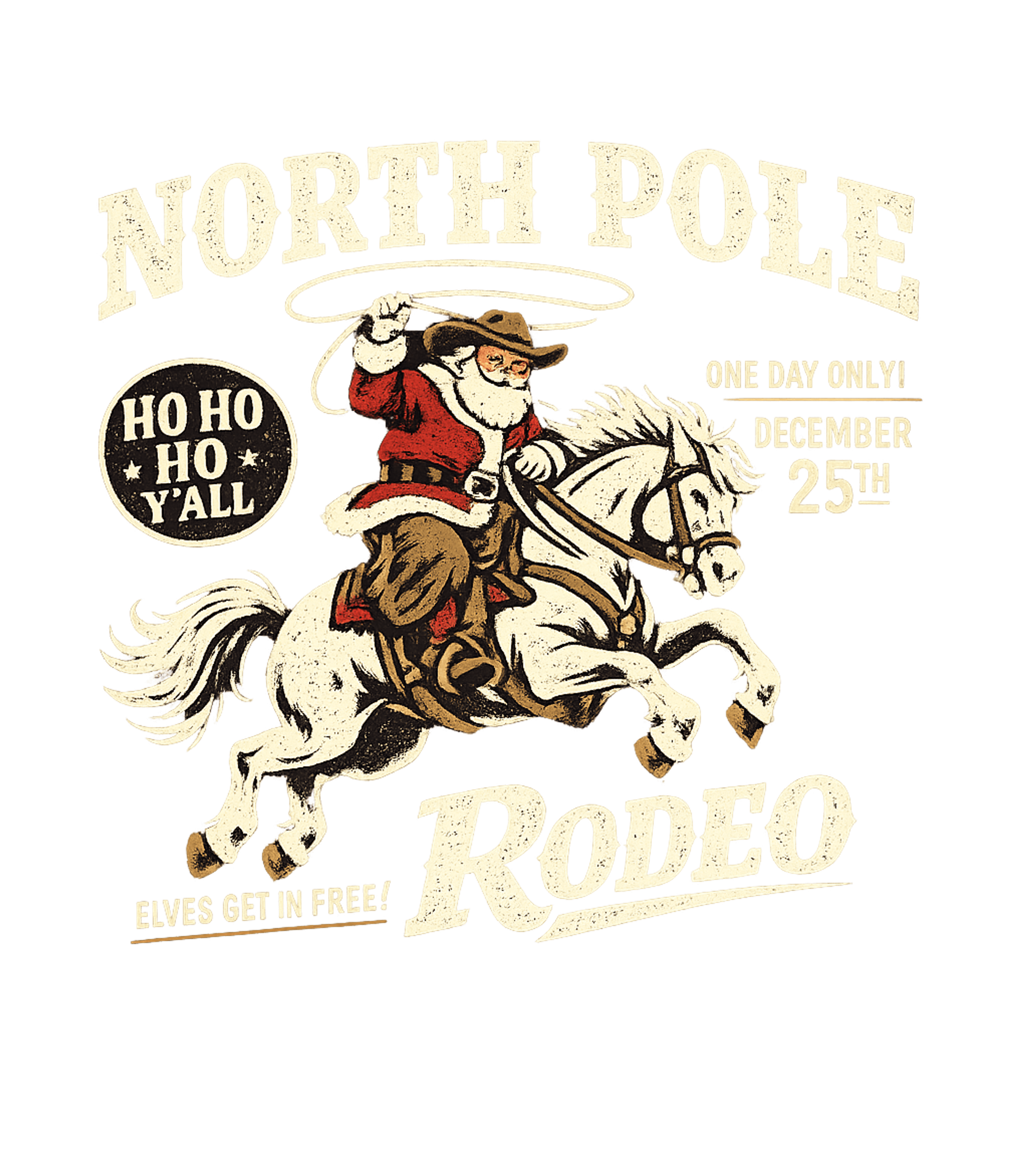 North Pole Rodeo Dad Jokes Premium T-Shirt featuring This fun graphic depicts Santa Claus as a cowboy, ready for – designed by Geoff Brown @ SunFrog North Pole Rodeo Dad Jokes Premium T-Shirt featuring This fun graphic depicts Santa Claus as a cowboy, ready for – designed by Geoff Brown @ SunFrog