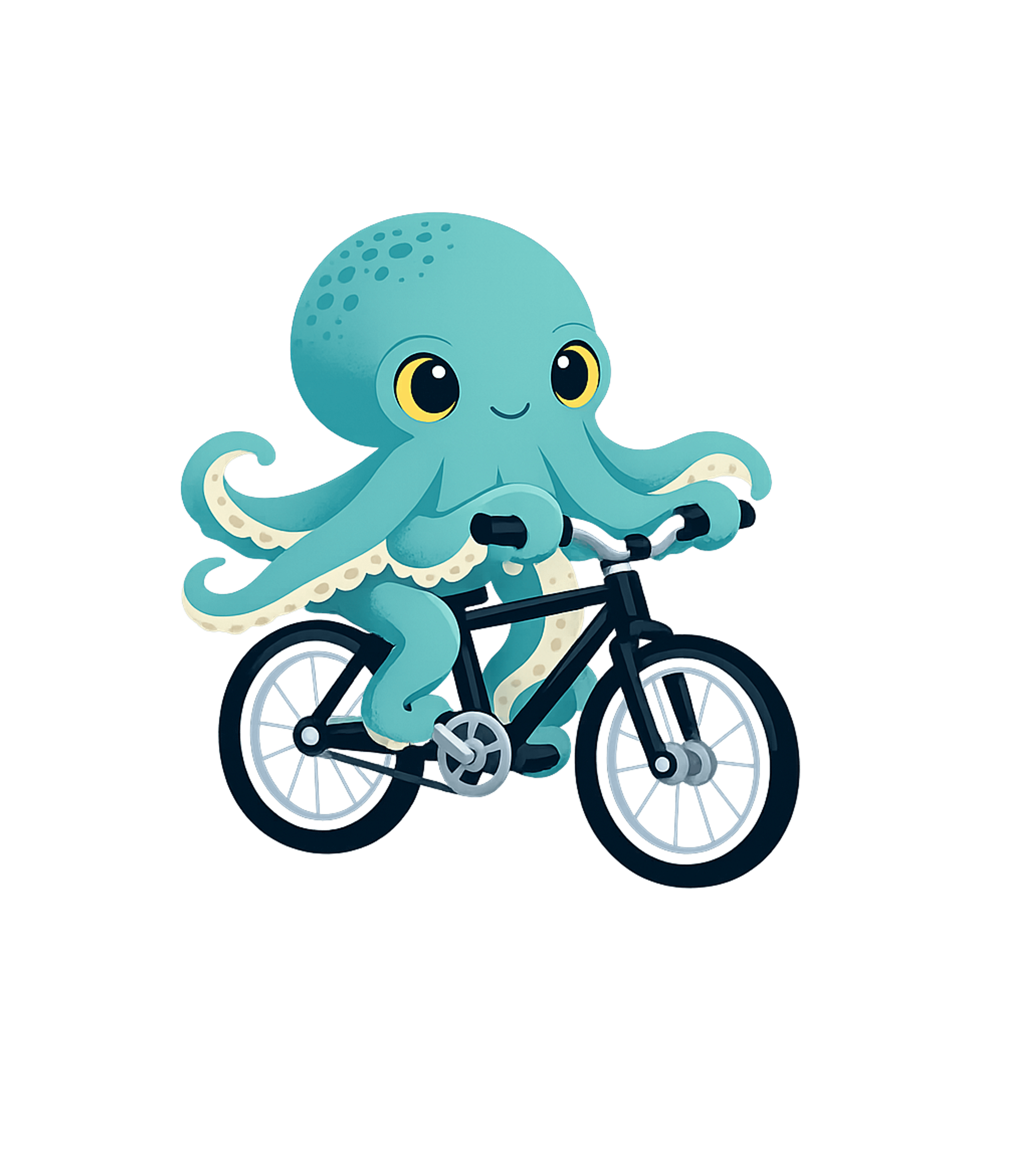 Octopus Riding Bicycle Wildlife Premium T-Shirt featuring This charming graphic features a cute, smiling octopus happi – designed by Geoff Brown @ SunFrog Octopus Riding Bicycle Wildlife Premium T-Shirt featuring This charming graphic features a cute, smiling octopus happi – designed by Geoff Brown @ SunFrog