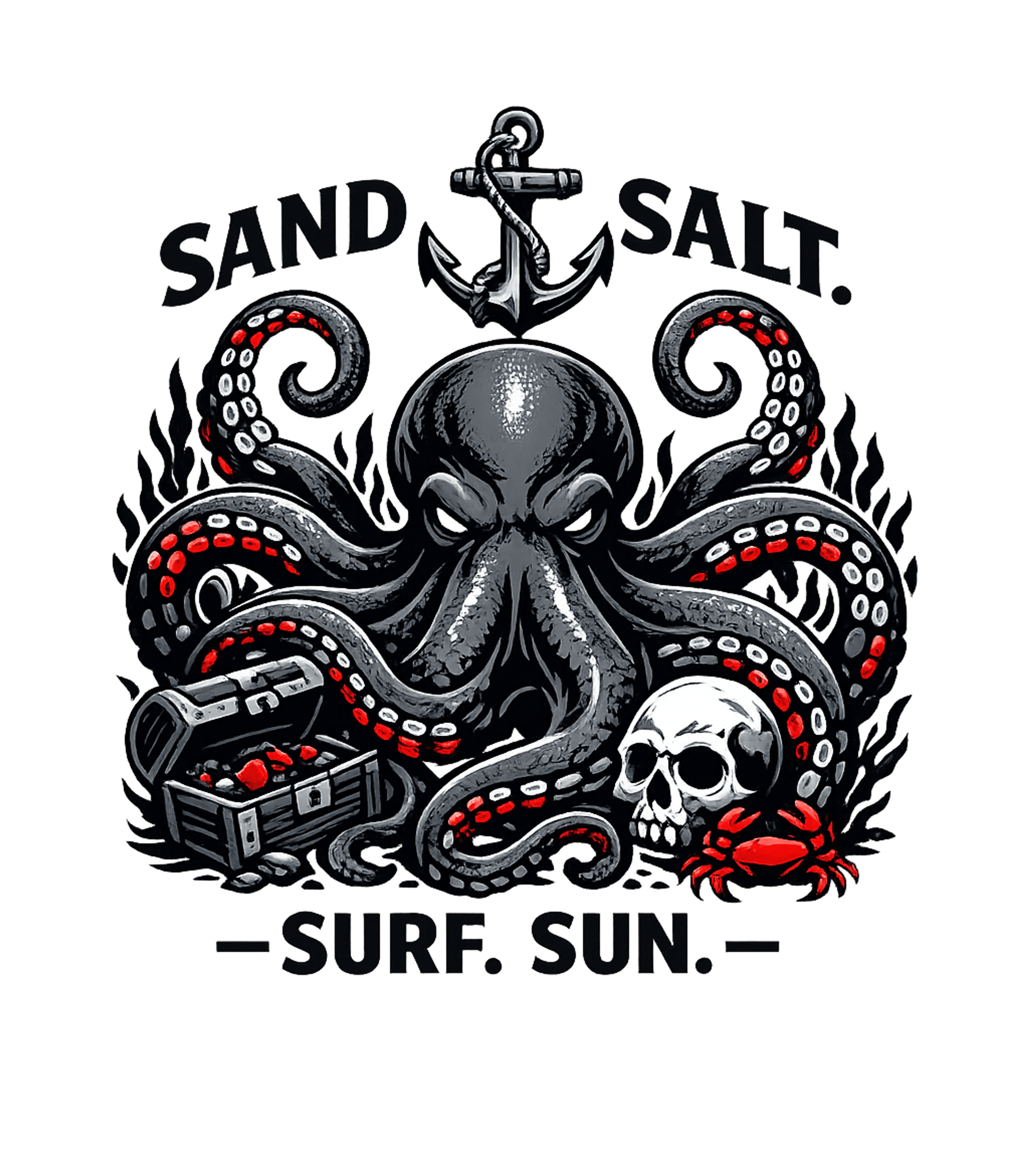 Octopus Sand Salt Surf scubadiving Hooded Sweatshirt featuring This graphic t-shirt features a bold octopus design intertwi – designed by Geoff Brown @ SunFrog Octopus Sand Salt Surf scubadiving Hooded Sweatshirt featuring This graphic t-shirt features a bold octopus design intertwi – designed by Geoff Brown @ SunFrog