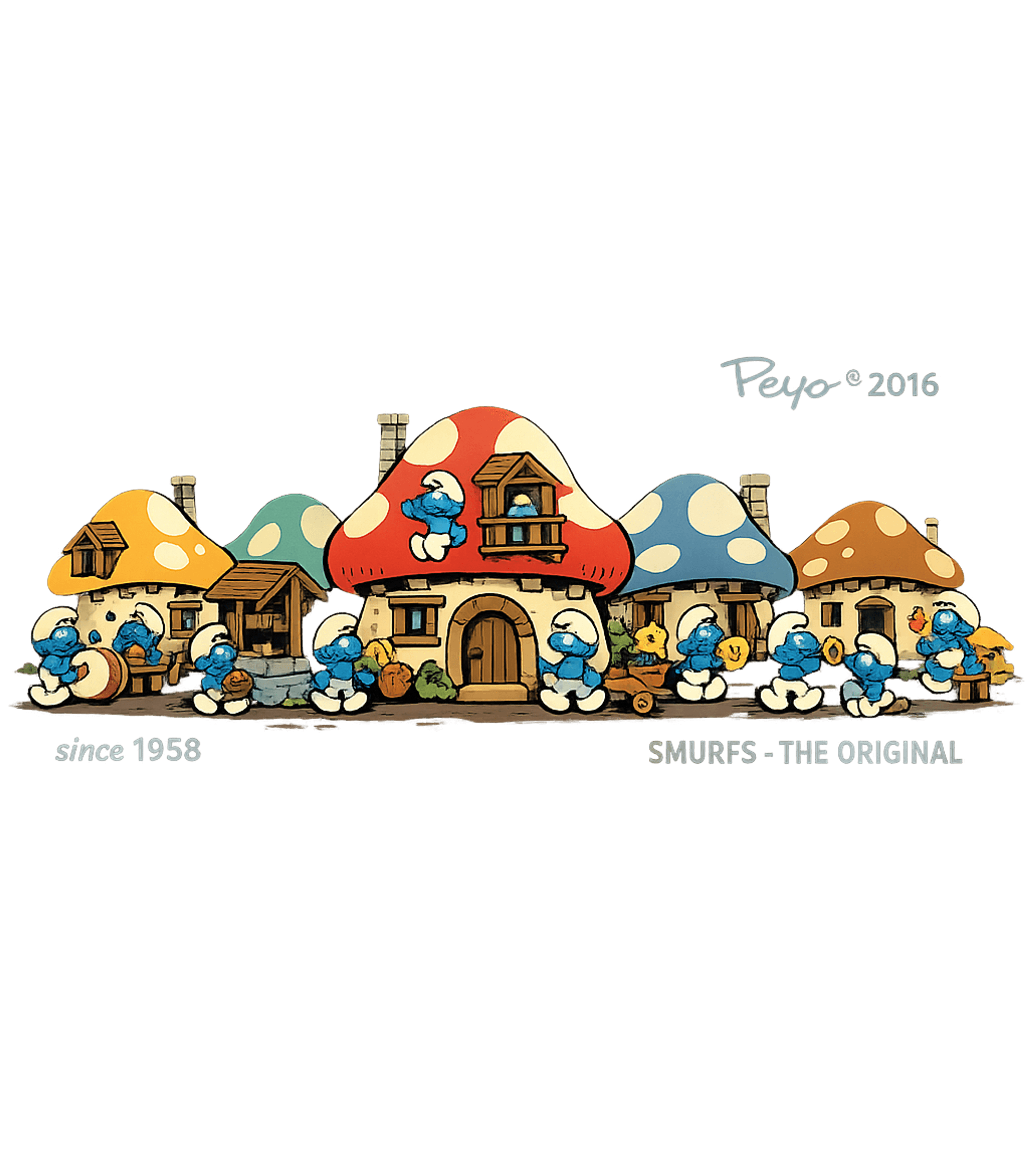 Original Smurfs Village Gaming Premium T-Shirt featuring Step into the whimsical world of the Smurfs with this classi – designed by Geoff Brown @ SunFrog Original Smurfs Village Gaming Premium T-Shirt featuring Step into the whimsical world of the Smurfs with this classi – designed by Geoff Brown @ SunFrog