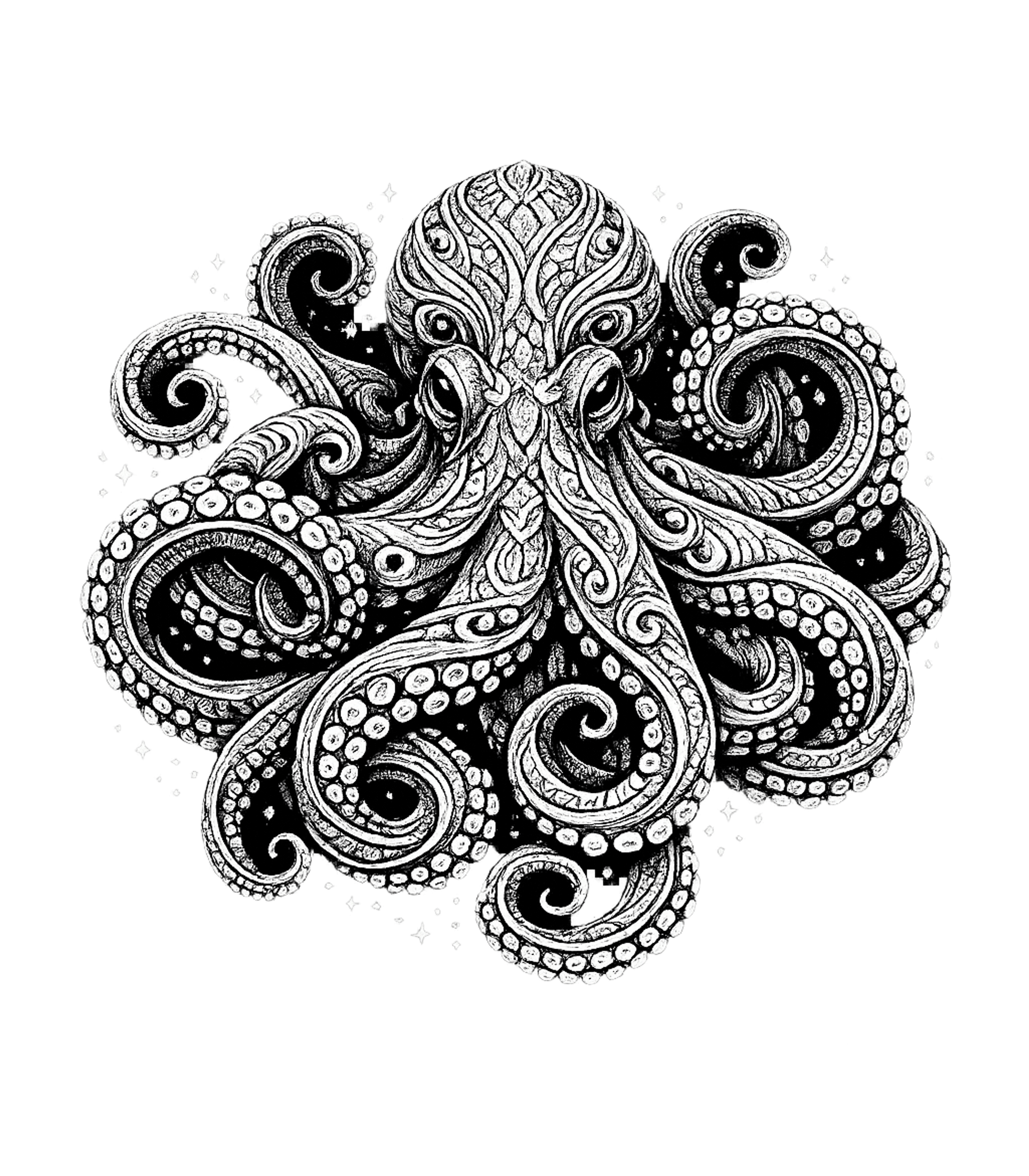 Ornate Cosmic Octopus Wildlife Hooded Sweatshirt featuring This intricate black and white artwork features a beautifull – designed by Geoff Brown @ SunFrog Ornate Cosmic Octopus Wildlife Hooded Sweatshirt featuring This intricate black and white artwork features a beautifull – designed by Geoff Brown @ SunFrog