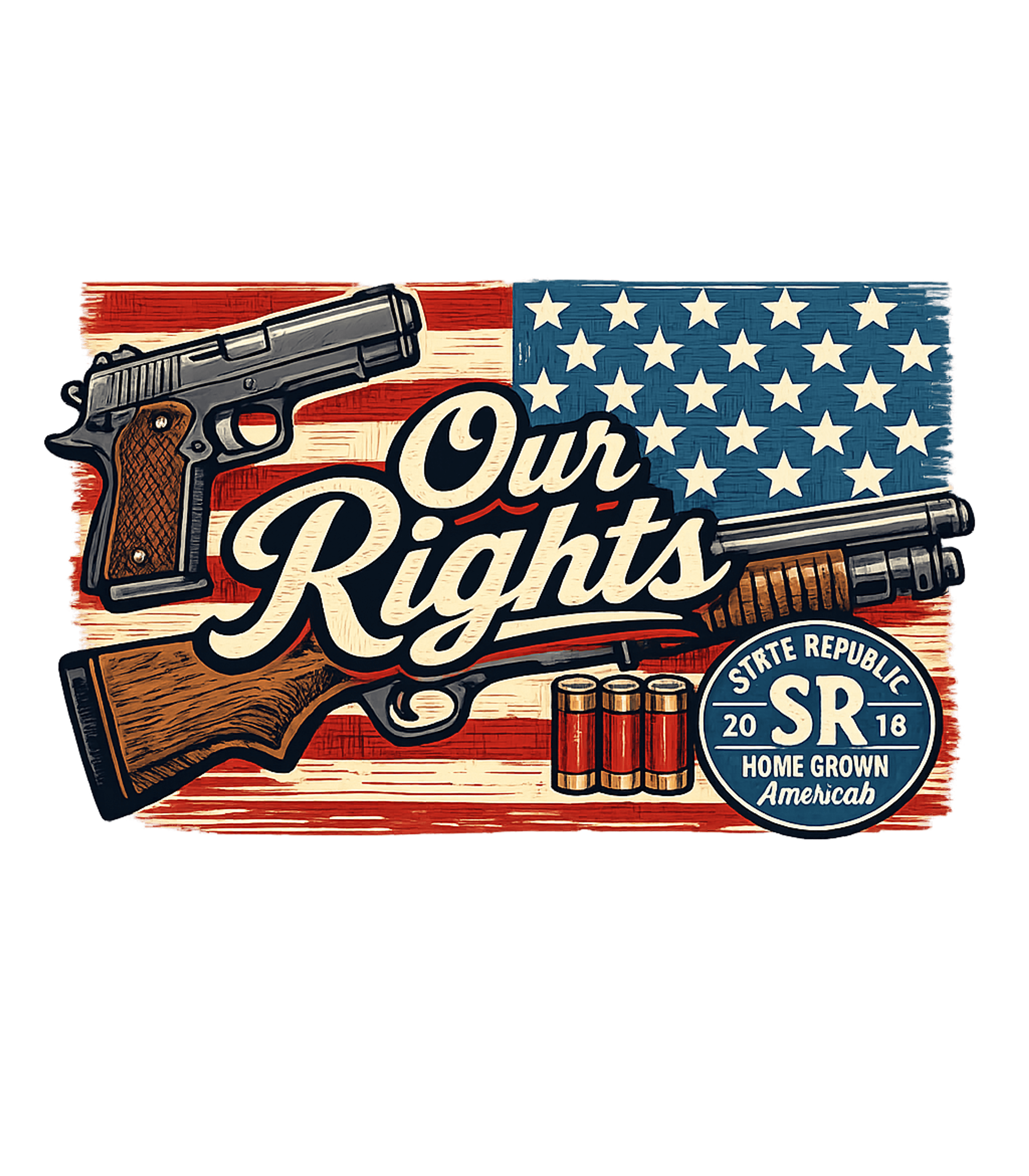 Our Rights Patriotic Guns Freedom / Constitution Crewneck Sweatshirt featuring Show your pride in American heritage and the right to bear a – designed by Geoff Brown @ SunFrog Our Rights Patriotic Guns Freedom / Constitution Crewneck Sweatshirt featuring Show your pride in American heritage and the right to bear a – designed by Geoff Brown @ SunFrog