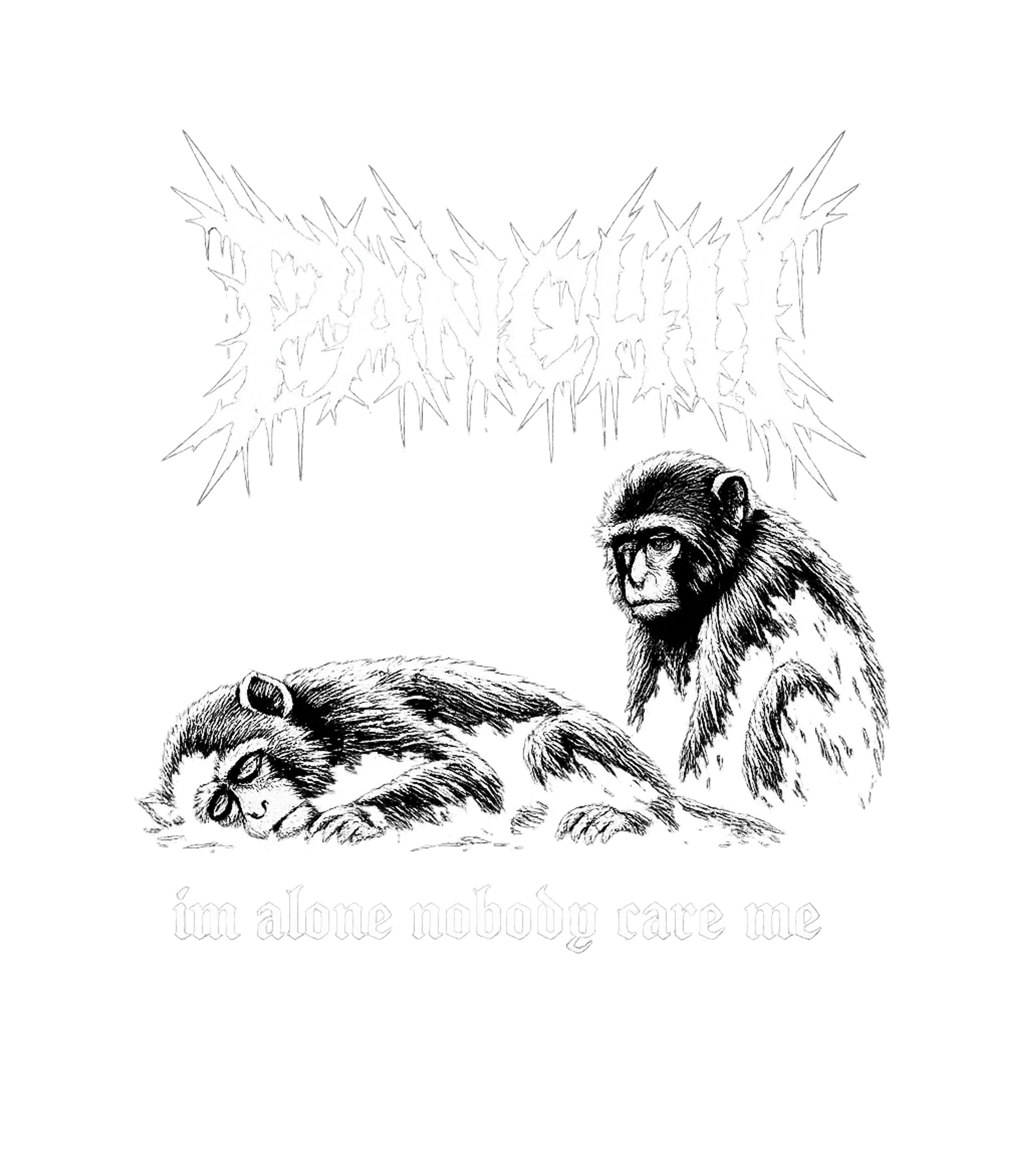 PANCHUI Sad Monkey Meme Humor Hooded Sweatshirt featuring This black and white graphic features two melancholic monkey – designed by Geoff Brown @ SunFrog PANCHUI Sad Monkey Meme Humor Hooded Sweatshirt featuring This black and white graphic features two melancholic monkey – designed by Geoff Brown @ SunFrog