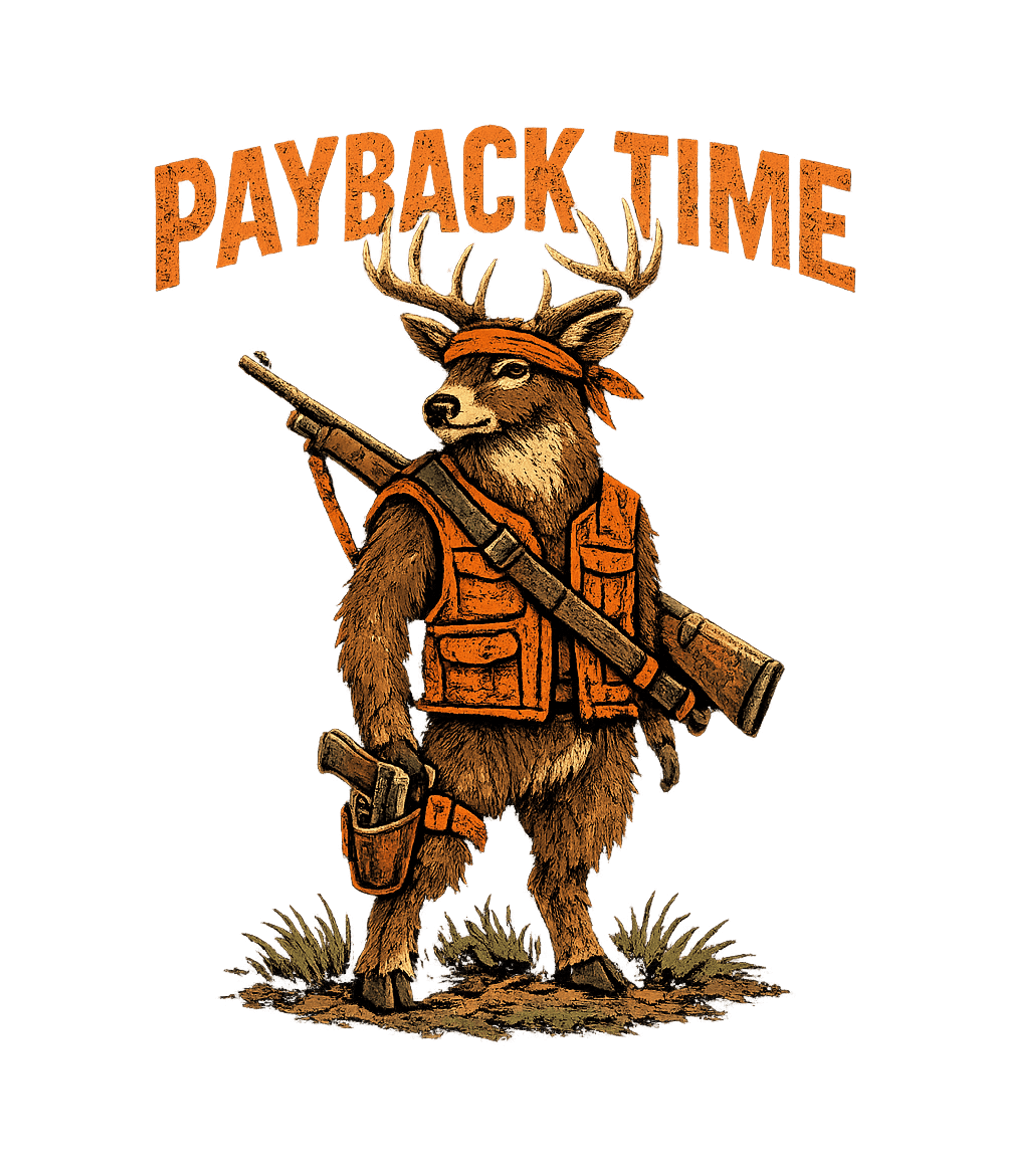 Payback Time Deer Hunting Premium T-Shirt featuring This edgy graphic features a deer dressed as a hunter, armed – designed by Geoff Brown @ SunFrog Payback Time Deer Hunting Premium T-Shirt featuring This edgy graphic features a deer dressed as a hunter, armed – designed by Geoff Brown @ SunFrog