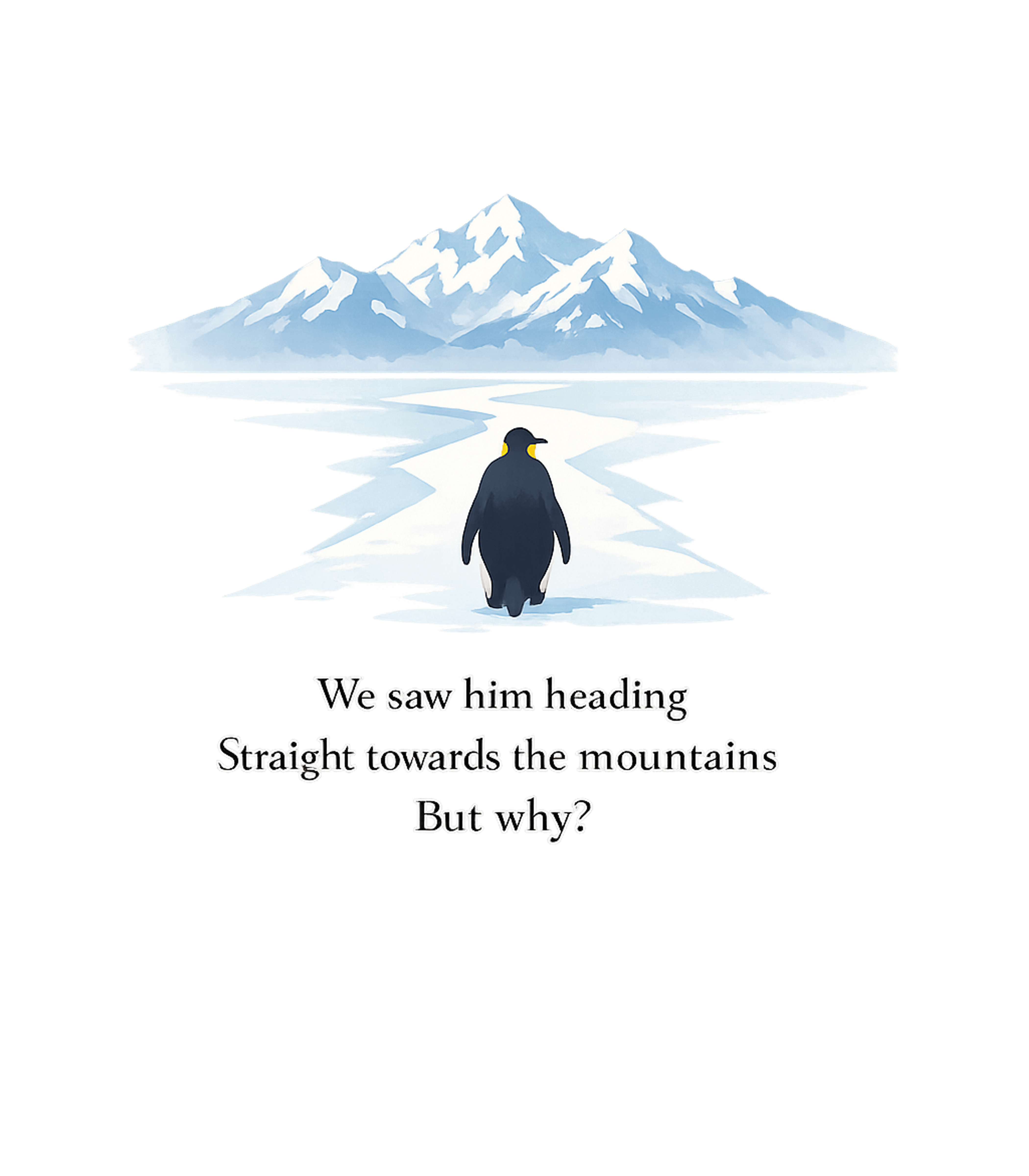 Penguin Mountain Path Hiking Hooded Sweatshirt featuring This flat graphic illustration features a solitary penguin o – designed by Geoff Brown @ SunFrog Penguin Mountain Path Hiking Hooded Sweatshirt featuring This flat graphic illustration features a solitary penguin o – designed by Geoff Brown @ SunFrog