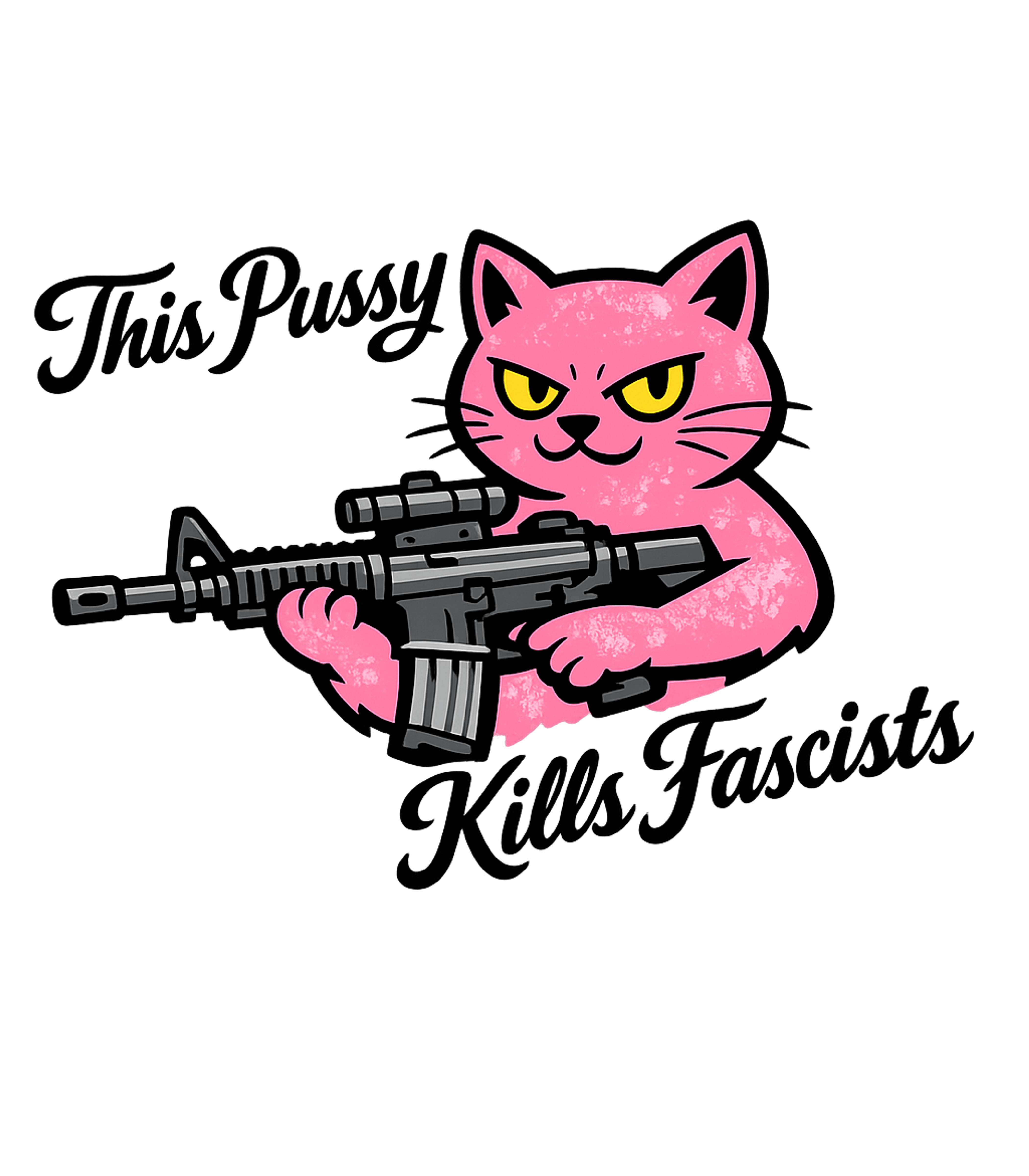 Pink Tactical Cat Cats Premium T-Shirt featuring This unique graphic features a vibrant pink cat with a deter – designed by Geoff Brown @ SunFrog Pink Tactical Cat Cats Premium T-Shirt featuring This unique graphic features a vibrant pink cat with a deter – designed by Geoff Brown @ SunFrog