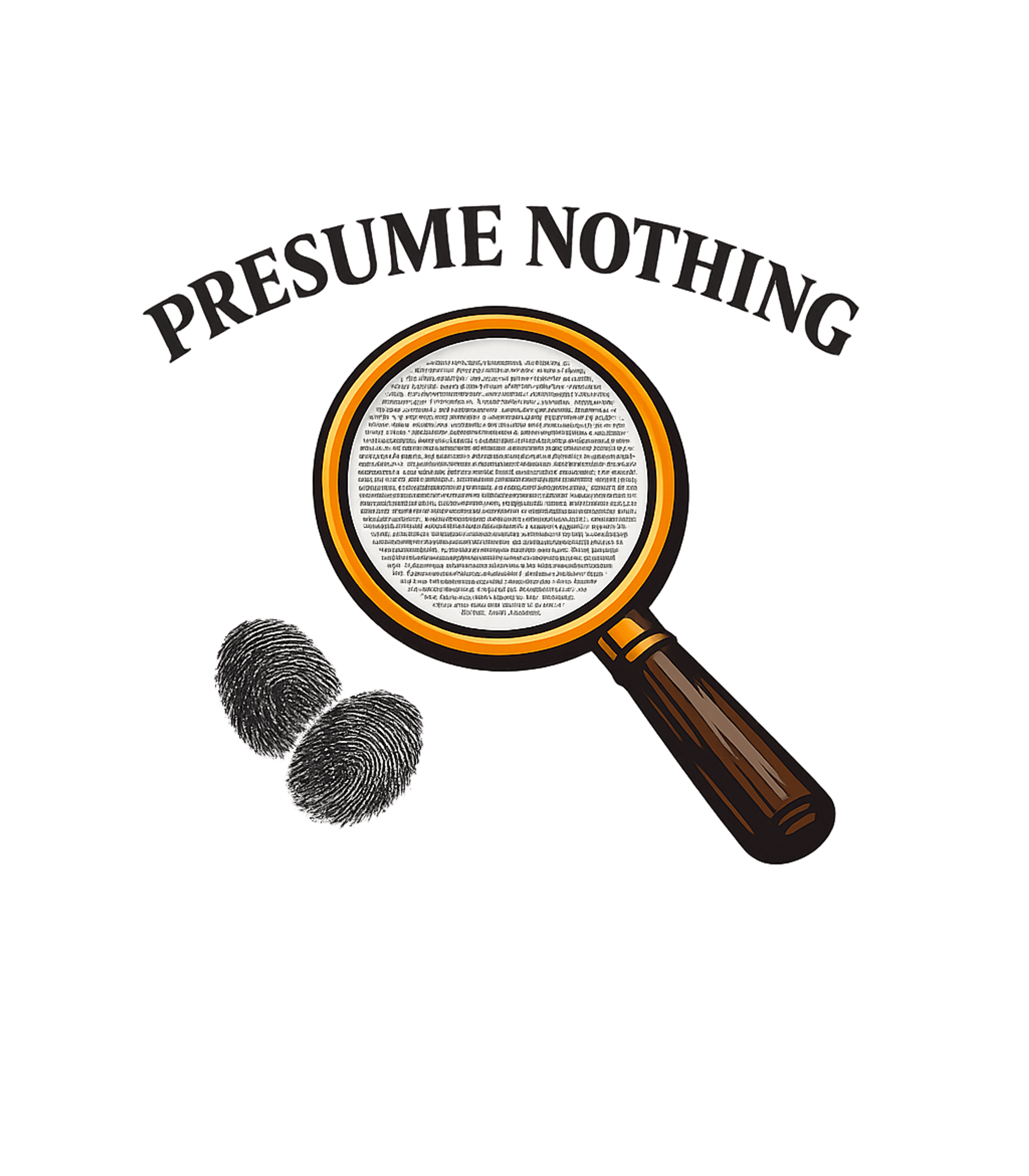 Presume Nothing Investigator Police Premium T-Shirt featuring This graphic combines the crucial principle of 'Presume Noth – designed by Geoff Brown @ SunFrog Presume Nothing Investigator Police Premium T-Shirt featuring This graphic combines the crucial principle of 'Presume Noth – designed by Geoff Brown @ SunFrog