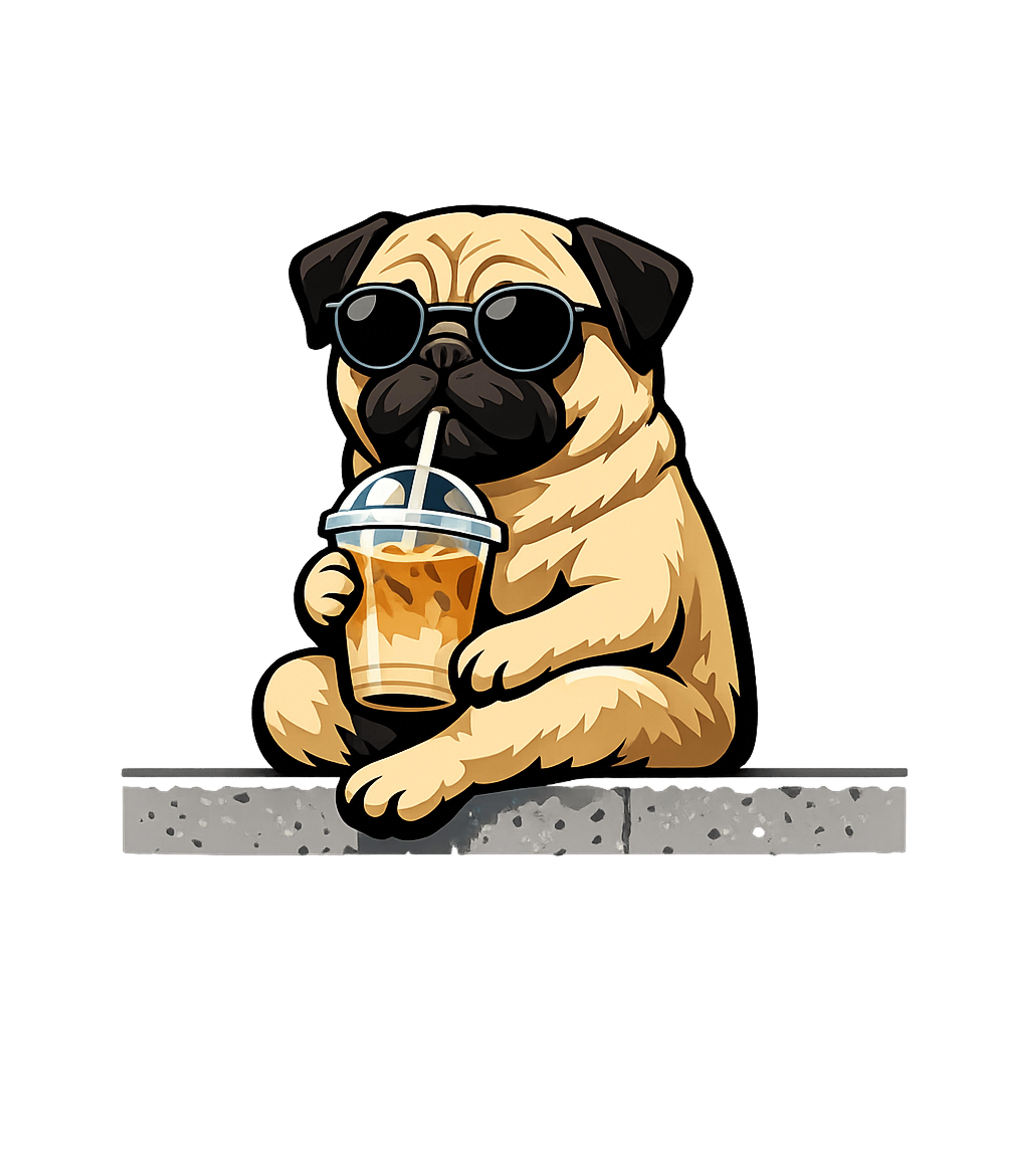 Pug Coffee Vibes Dogs Premium T-Shirt featuring This fun graphic features a cool pug in sunglasses sipping a – designed by Geoff Brown @ SunFrog Pug Coffee Vibes Dogs Premium T-Shirt featuring This fun graphic features a cool pug in sunglasses sipping a – designed by Geoff Brown @ SunFrog