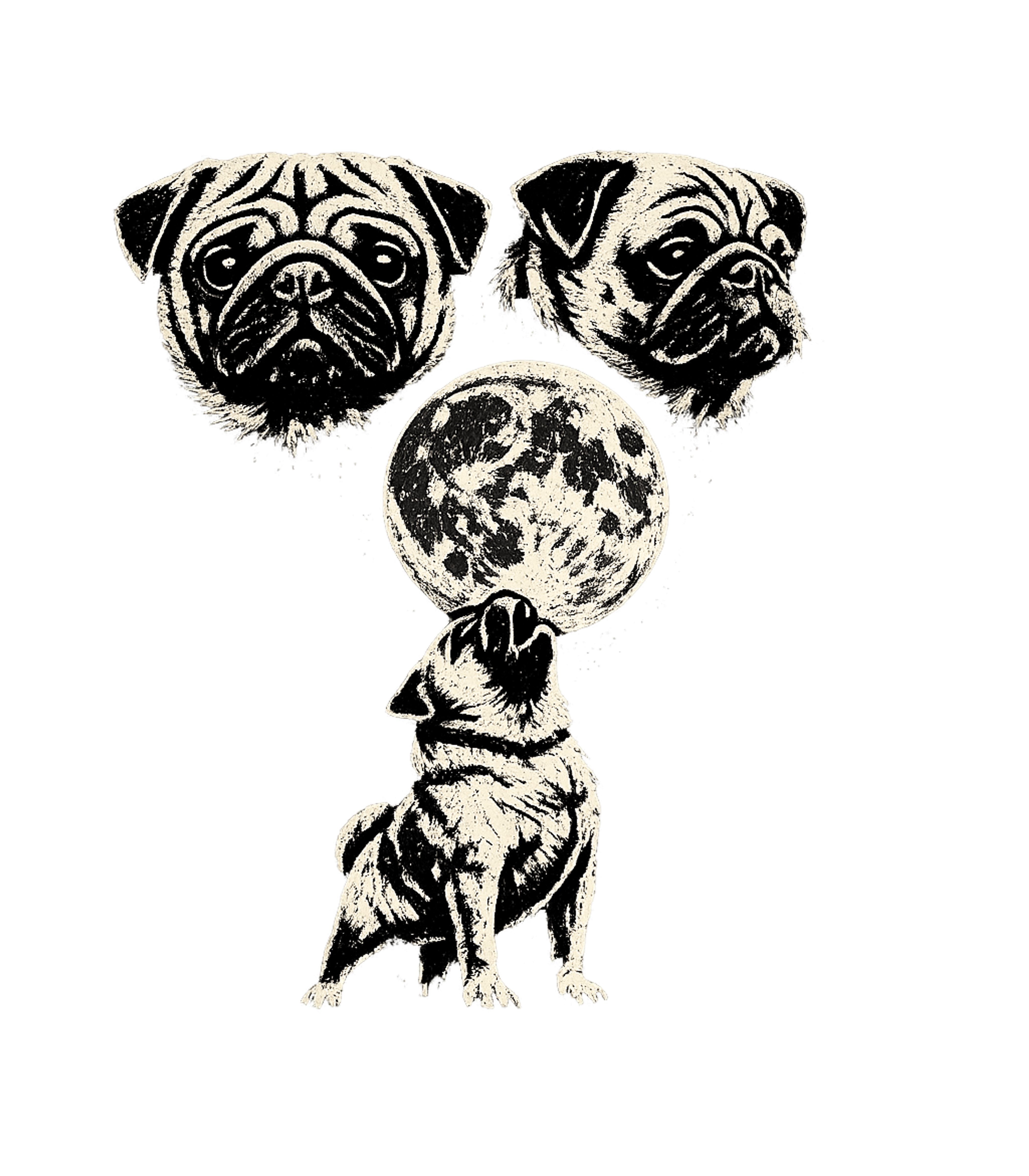 Pug Howling at Moon Dogs Hooded Sweatshirt featuring This quirky design features a determined pug howling at a fu – designed by Geoff Brown @ SunFrog Pug Howling at Moon Dogs Hooded Sweatshirt featuring This quirky design features a determined pug howling at a fu – designed by Geoff Brown @ SunFrog