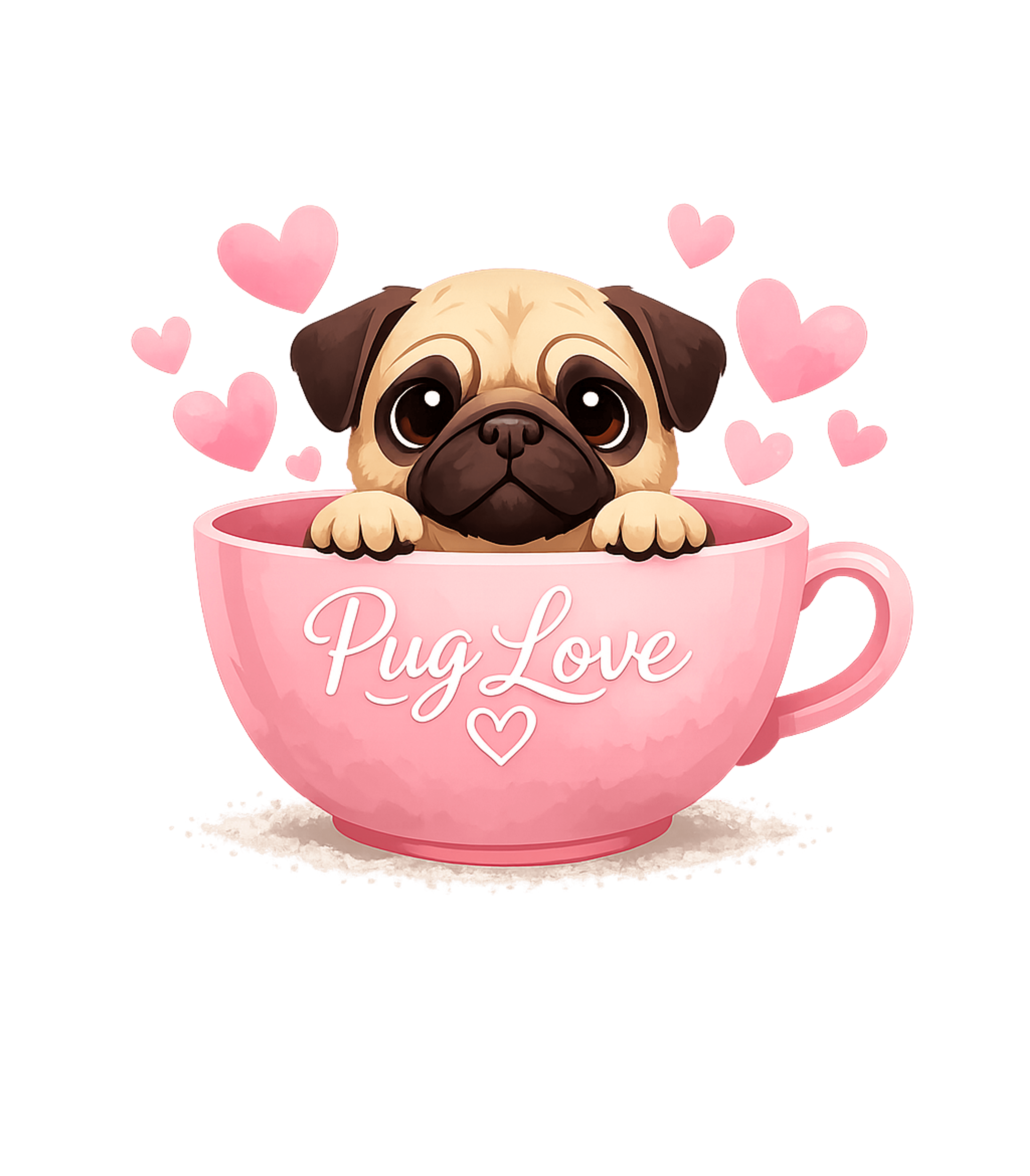 Pug Love Cup Dogs Hooded Sweatshirt featuring This adorable design features a cute pug peeking from a pink – designed by Geoff Brown @ SunFrog Pug Love Cup Dogs Hooded Sweatshirt featuring This adorable design features a cute pug peeking from a pink – designed by Geoff Brown @ SunFrog