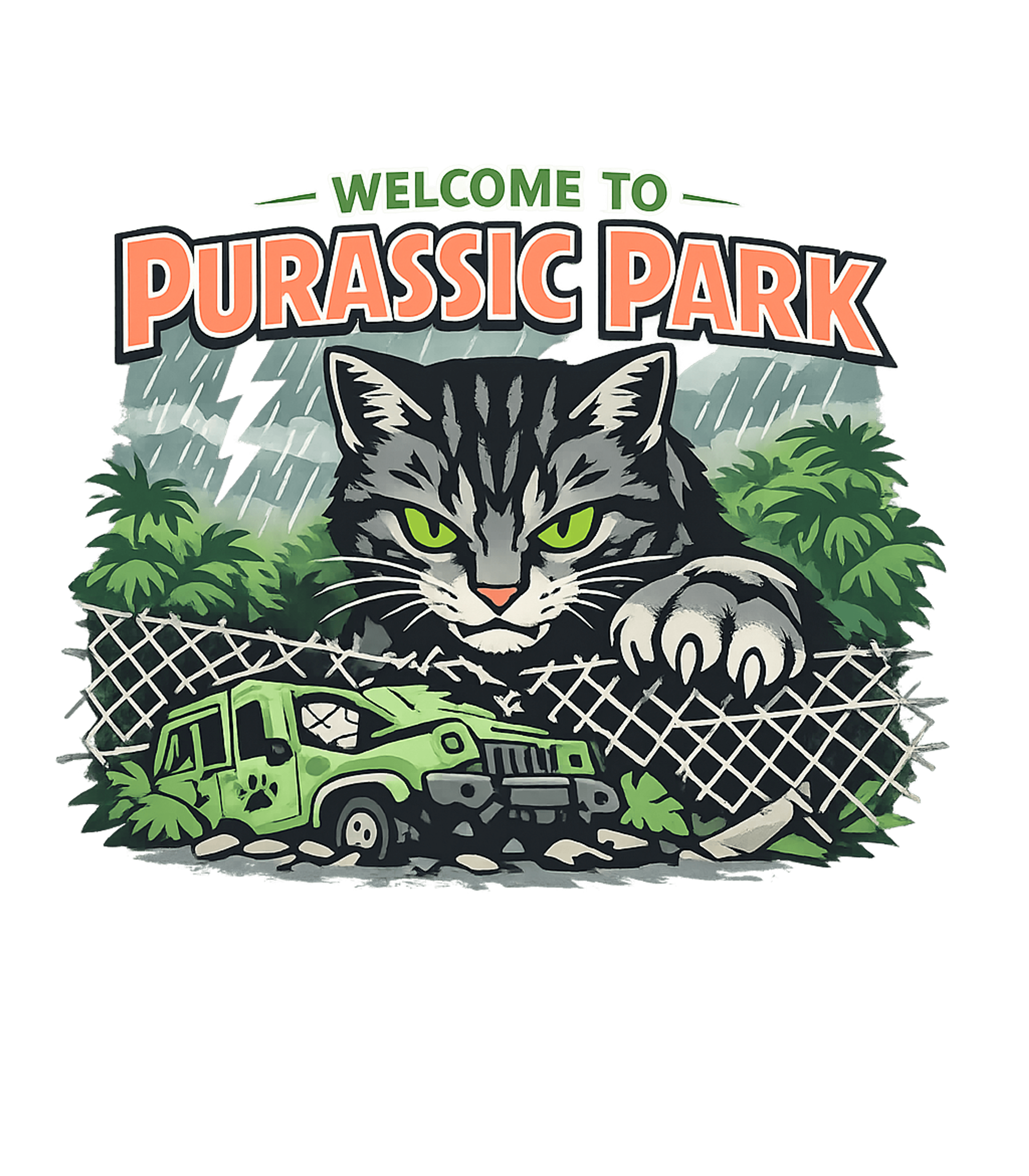 Purassic Park Cat Cats Hooded Sweatshirt featuring Step into a world where giant cats rule in this humorous "Pu – designed by Geoff Brown @ SunFrog Purassic Park Cat Cats Hooded Sweatshirt featuring Step into a world where giant cats rule in this humorous "Pu – designed by Geoff Brown @ SunFrog