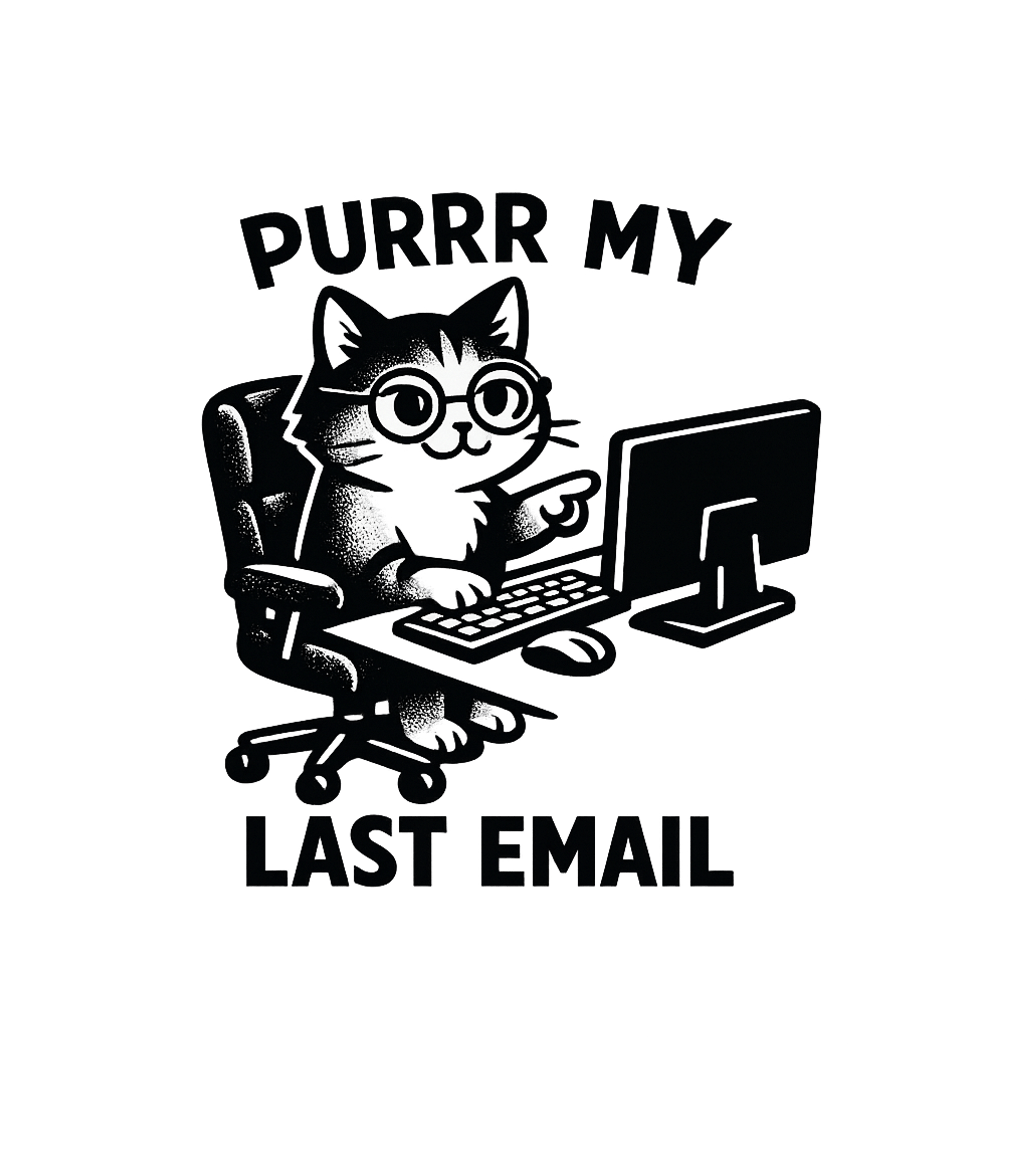 Purrf My Last Email Work / Office Humor Premium T-Shirt featuring This clever graphic features a nerdy cat diligently typing a – designed by Geoff Brown @ SunFrog Purrf My Last Email Work / Office Humor Premium T-Shirt featuring This clever graphic features a nerdy cat diligently typing a – designed by Geoff Brown @ SunFrog
