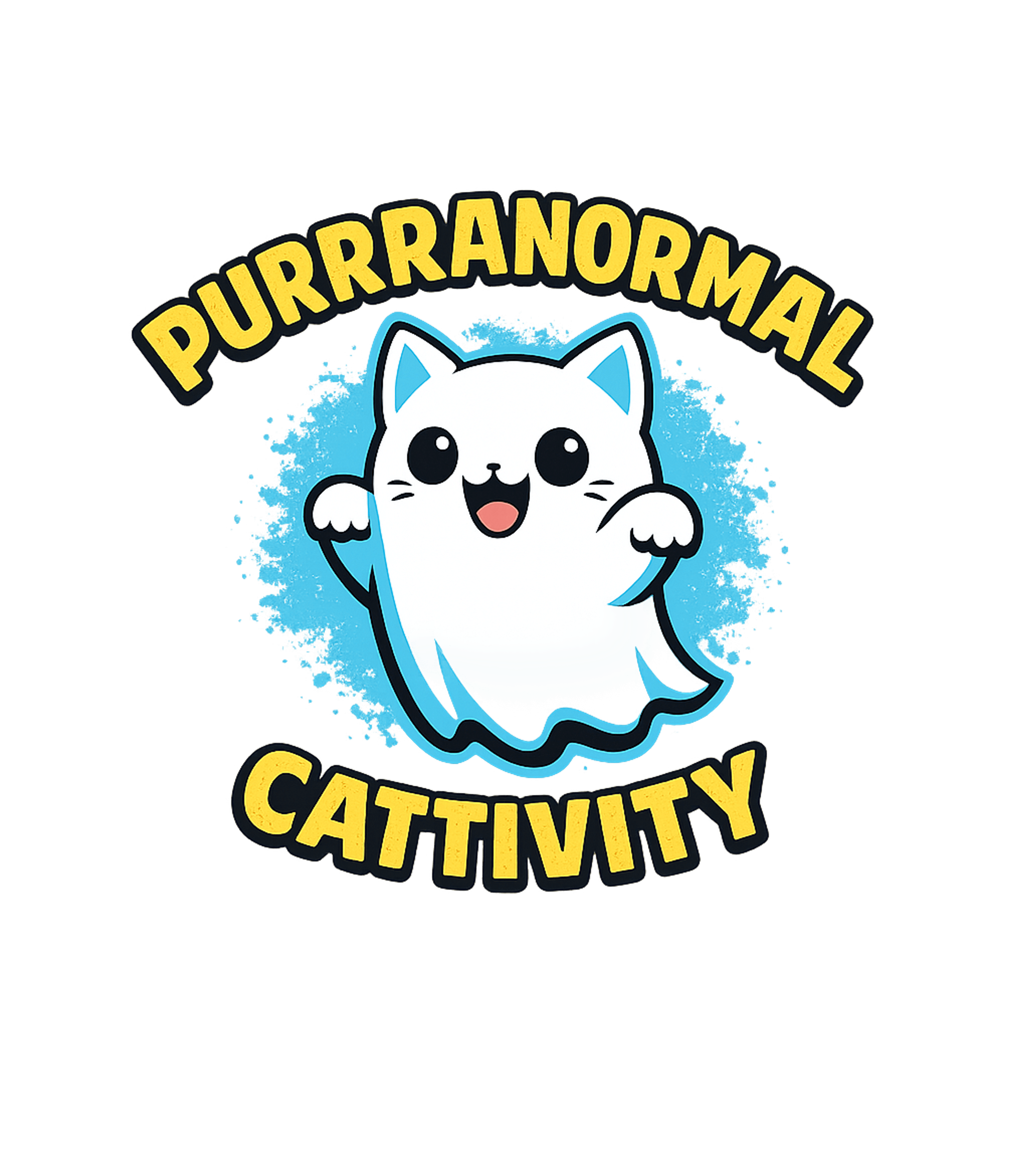 Purrranormal Cattivity Cat halloween Premium T-Shirt featuring This playful design features a cute ghost cat with the punny – designed by Geoff Brown @ SunFrog Purrranormal Cattivity Cat halloween Premium T-Shirt featuring This playful design features a cute ghost cat with the punny – designed by Geoff Brown @ SunFrog