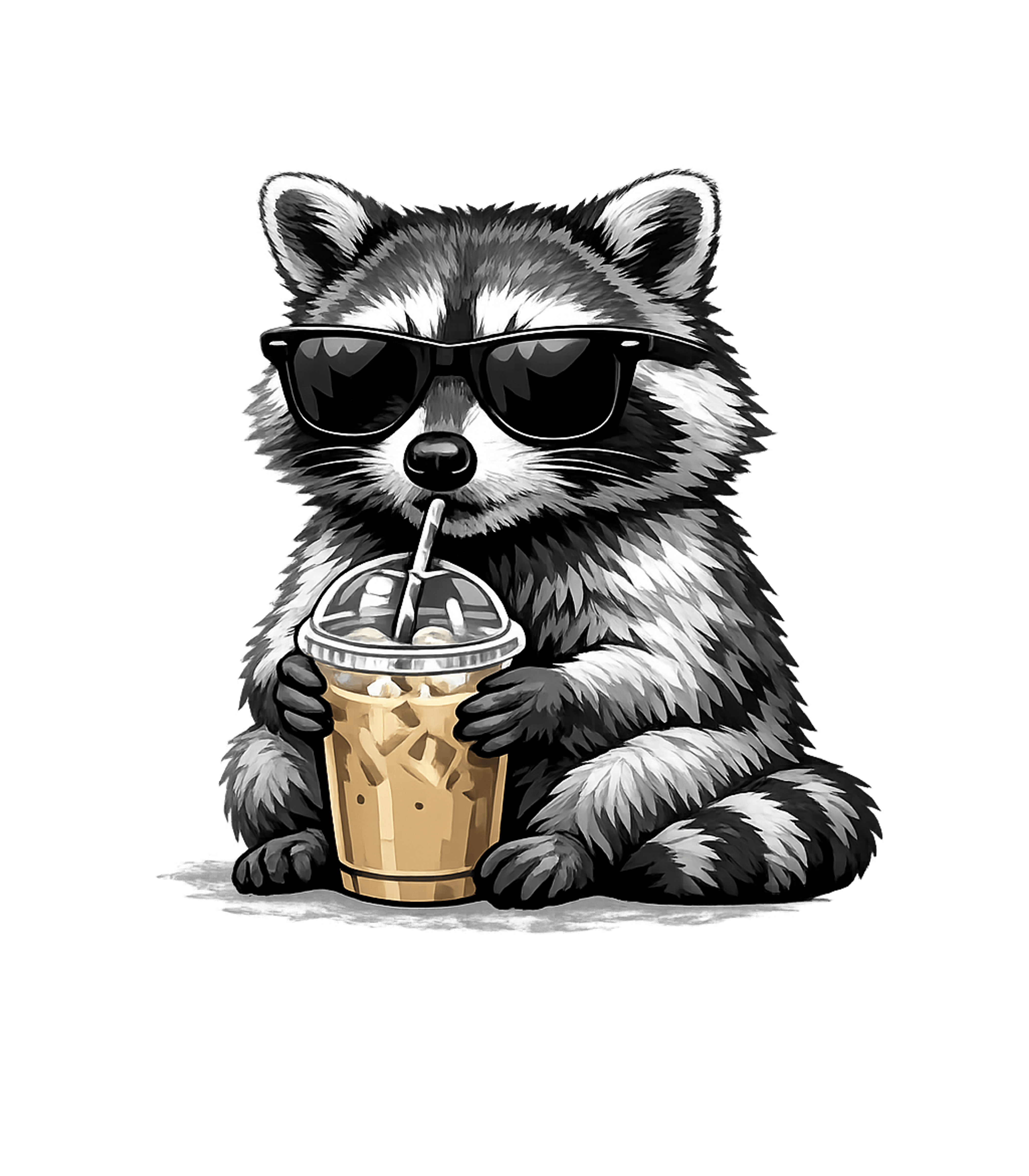 Raccoon Iced Coffee Wildlife Hooded Sweatshirt featuring This graphic features a cool raccoon in sunglasses, enjoying – designed by Geoff Brown @ SunFrog Raccoon Iced Coffee Wildlife Hooded Sweatshirt featuring This graphic features a cool raccoon in sunglasses, enjoying – designed by Geoff Brown @ SunFrog