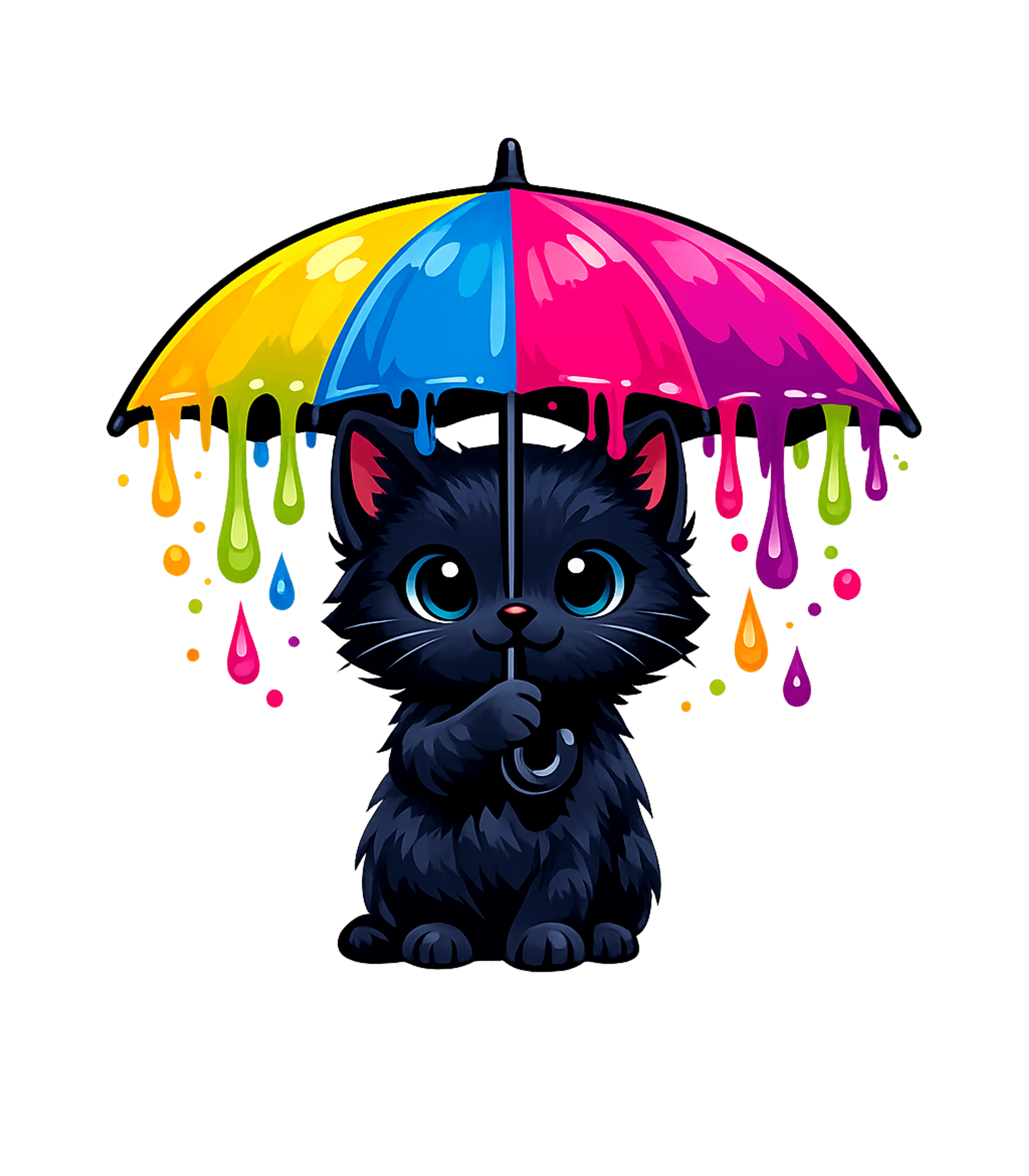 Rainbow Umbrella Cat Cats Hooded Sweatshirt featuring This whimsical design features an adorable black cat holding – designed by Geoff Brown @ SunFrog Rainbow Umbrella Cat Cats Hooded Sweatshirt featuring This whimsical design features an adorable black cat holding – designed by Geoff Brown @ SunFrog