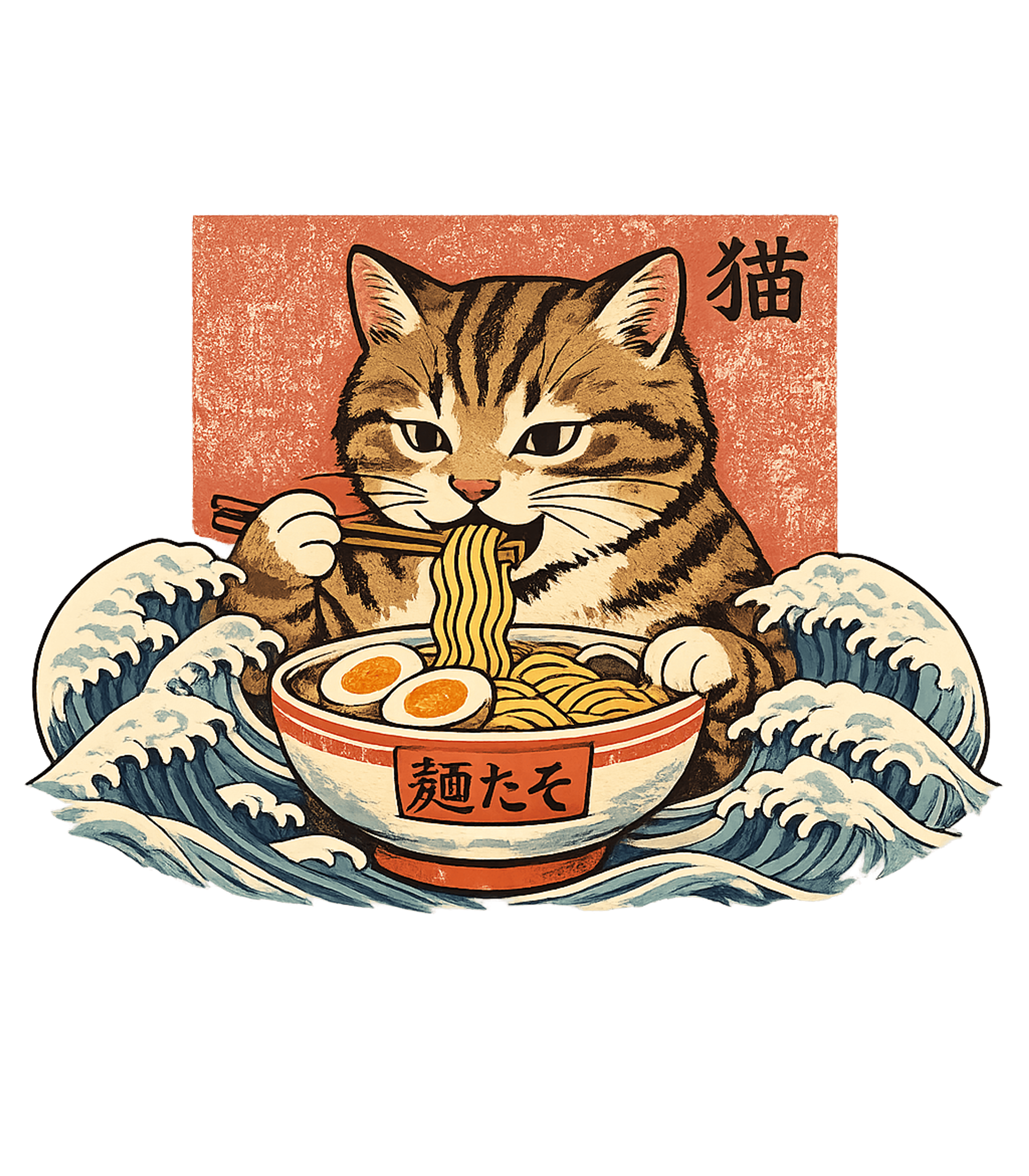 Ramen Cat Waves Cats Premium T-Shirt featuring This charming graphic features a tabby cat enjoying a delici – designed by Geoff Brown @ SunFrog Ramen Cat Waves Cats Premium T-Shirt featuring This charming graphic features a tabby cat enjoying a delici – designed by Geoff Brown @ SunFrog