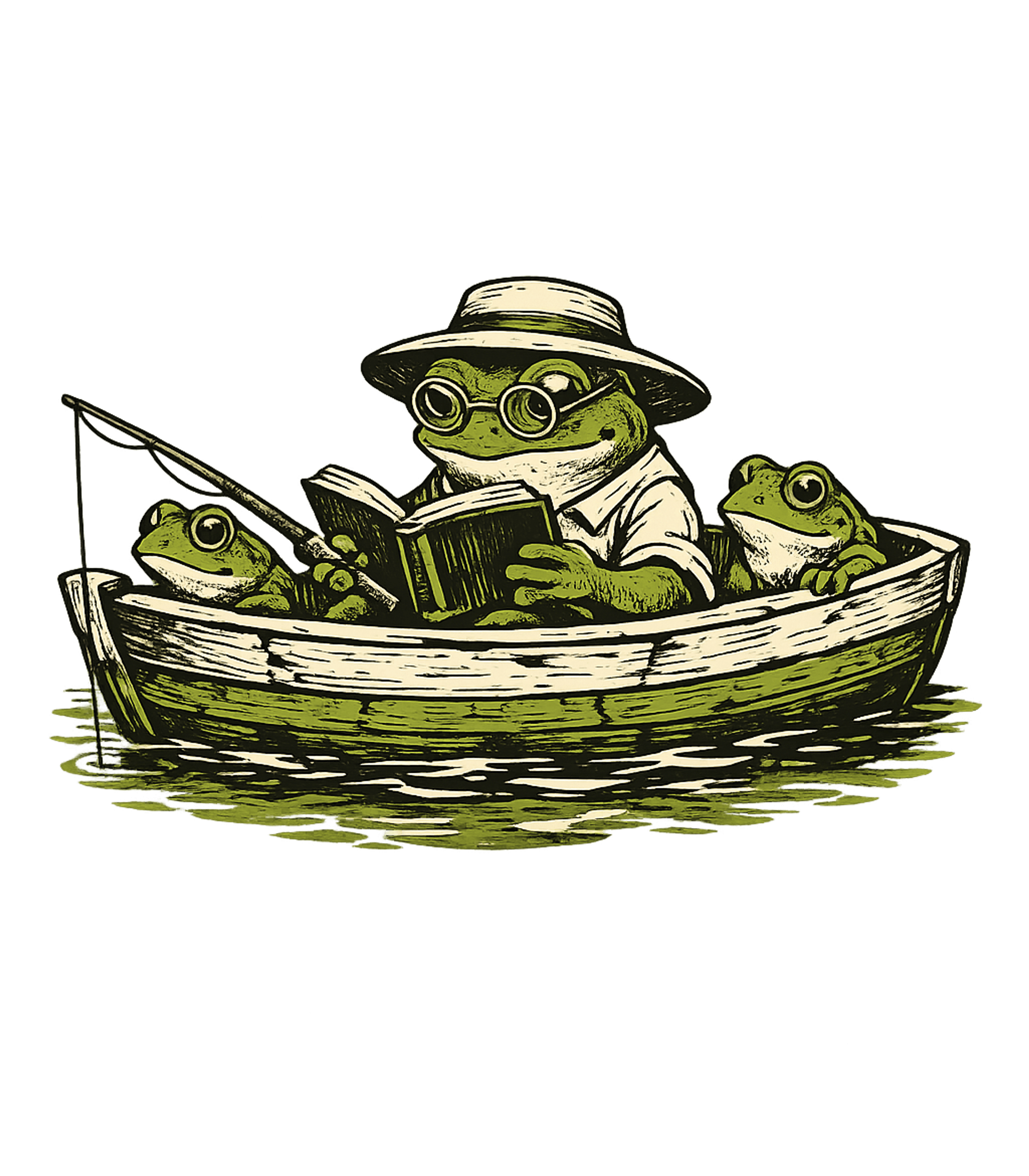 Reading Frogs Fishing Fishing Premium T-Shirt featuring This charming graphic features three frogs enjoying a peacef – designed by Geoff Brown @ SunFrog Reading Frogs Fishing Fishing Premium T-Shirt featuring This charming graphic features three frogs enjoying a peacef – designed by Geoff Brown @ SunFrog
