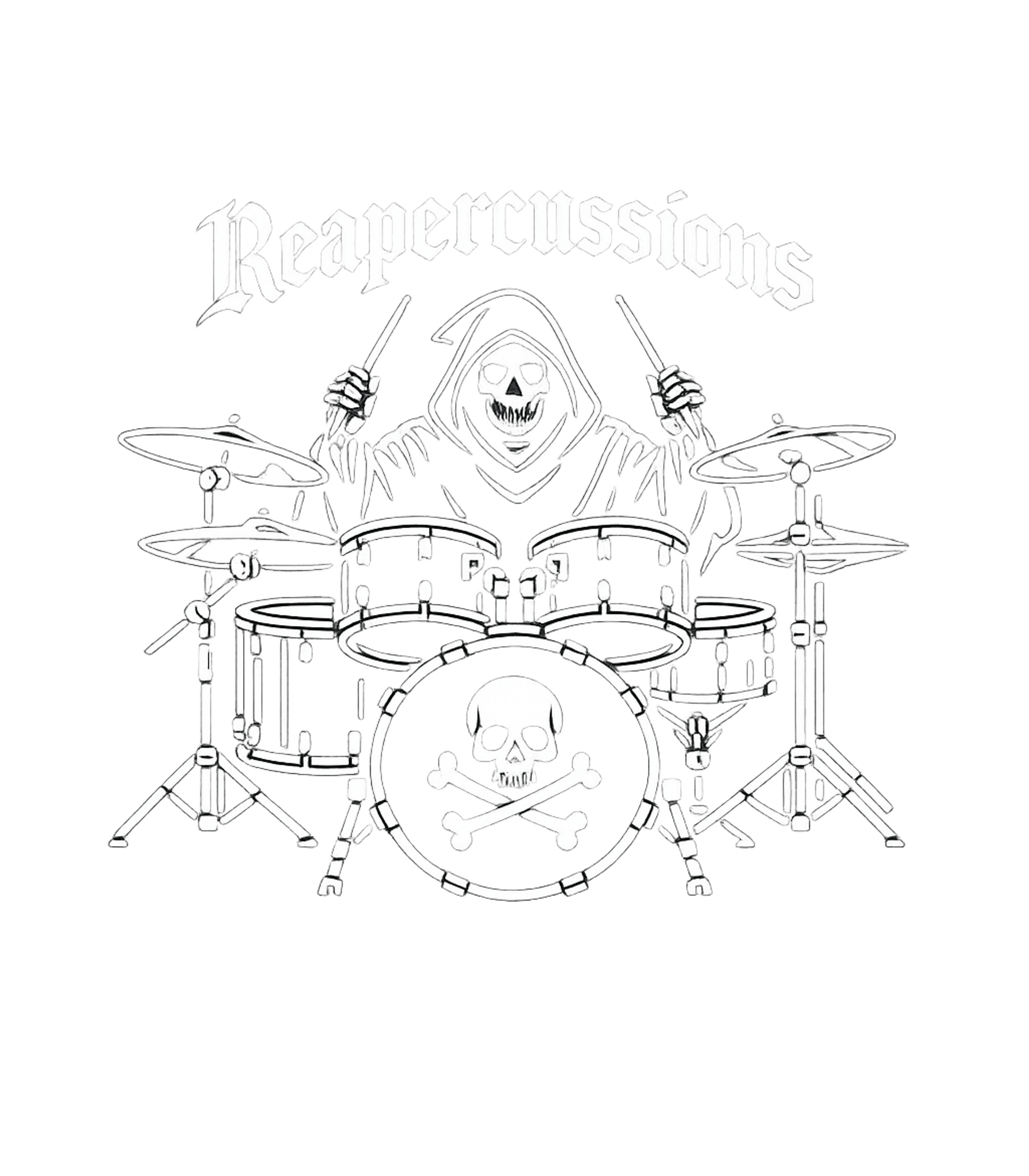 Reapercussions Drummer Skeleton Music Premium T-Shirt featuring Rock out with this punny 'Reapercussions' design featuring a – designed by Geoff Brown @ SunFrog Reapercussions Drummer Skeleton Music Premium T-Shirt featuring Rock out with this punny 'Reapercussions' design featuring a – designed by Geoff Brown @ SunFrog
