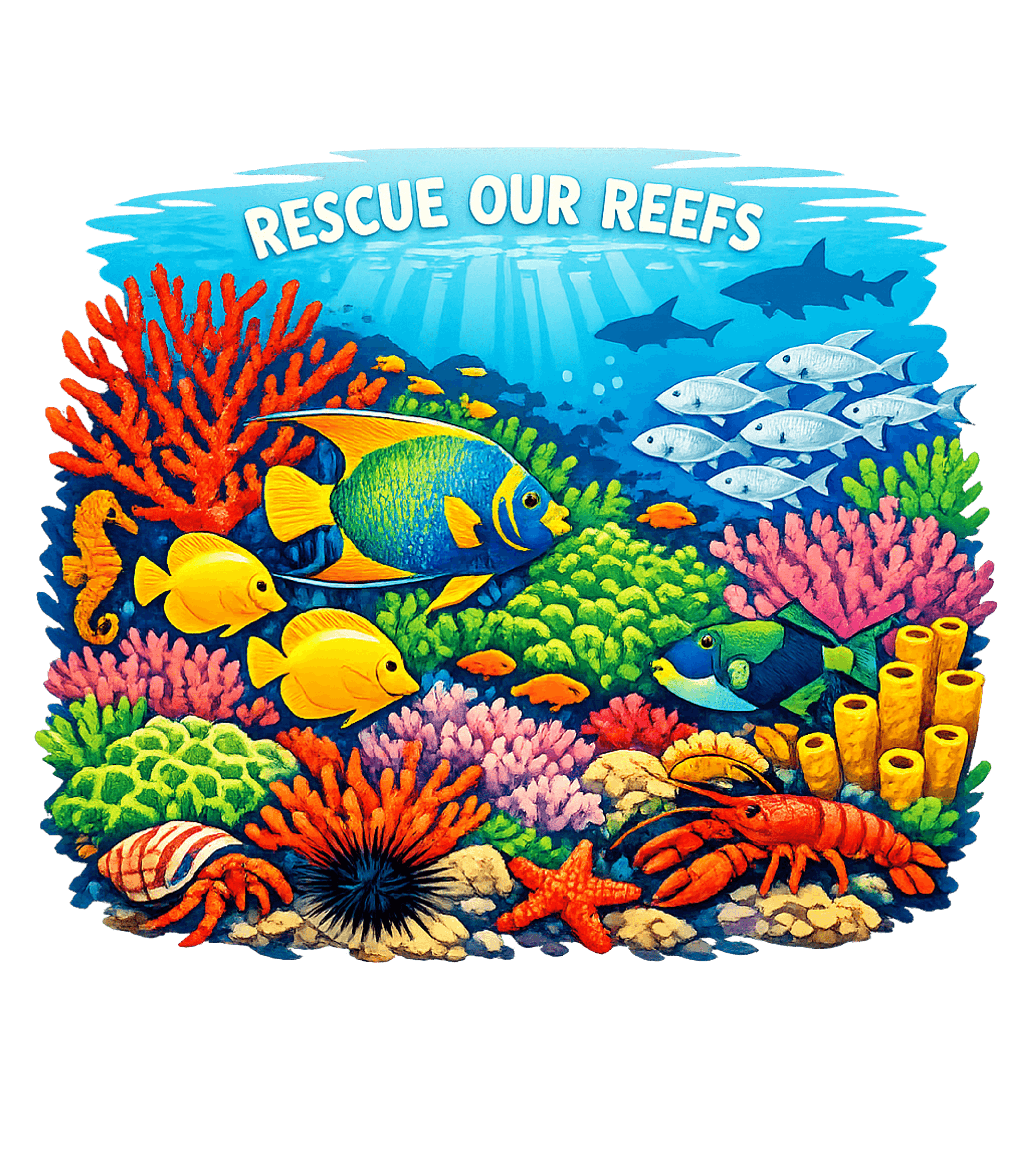 Rescue Our Reefs Wildlife Premium T-Shirt featuring Show your love for marine life with this vibrant coral reef – designed by Geoff Brown @ SunFrog Rescue Our Reefs Wildlife Premium T-Shirt featuring Show your love for marine life with this vibrant coral reef – designed by Geoff Brown @ SunFrog