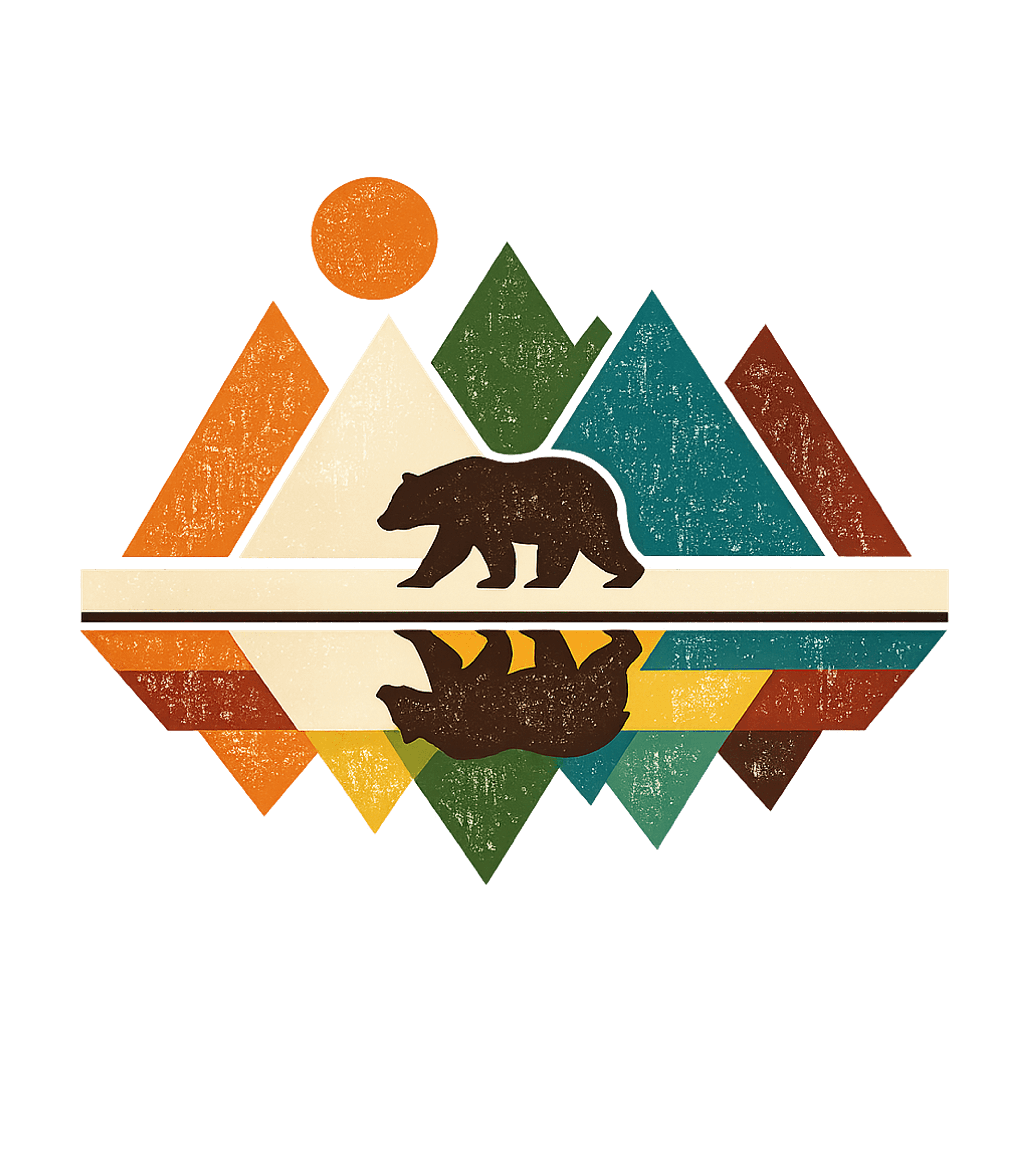 Retro Bear Reflection Wildlife Premium T-Shirt featuring Embrace the tranquility of nature with this retro-inspired t – designed by Geoff Brown @ SunFrog Retro Bear Reflection Wildlife Premium T-Shirt featuring Embrace the tranquility of nature with this retro-inspired t – designed by Geoff Brown @ SunFrog