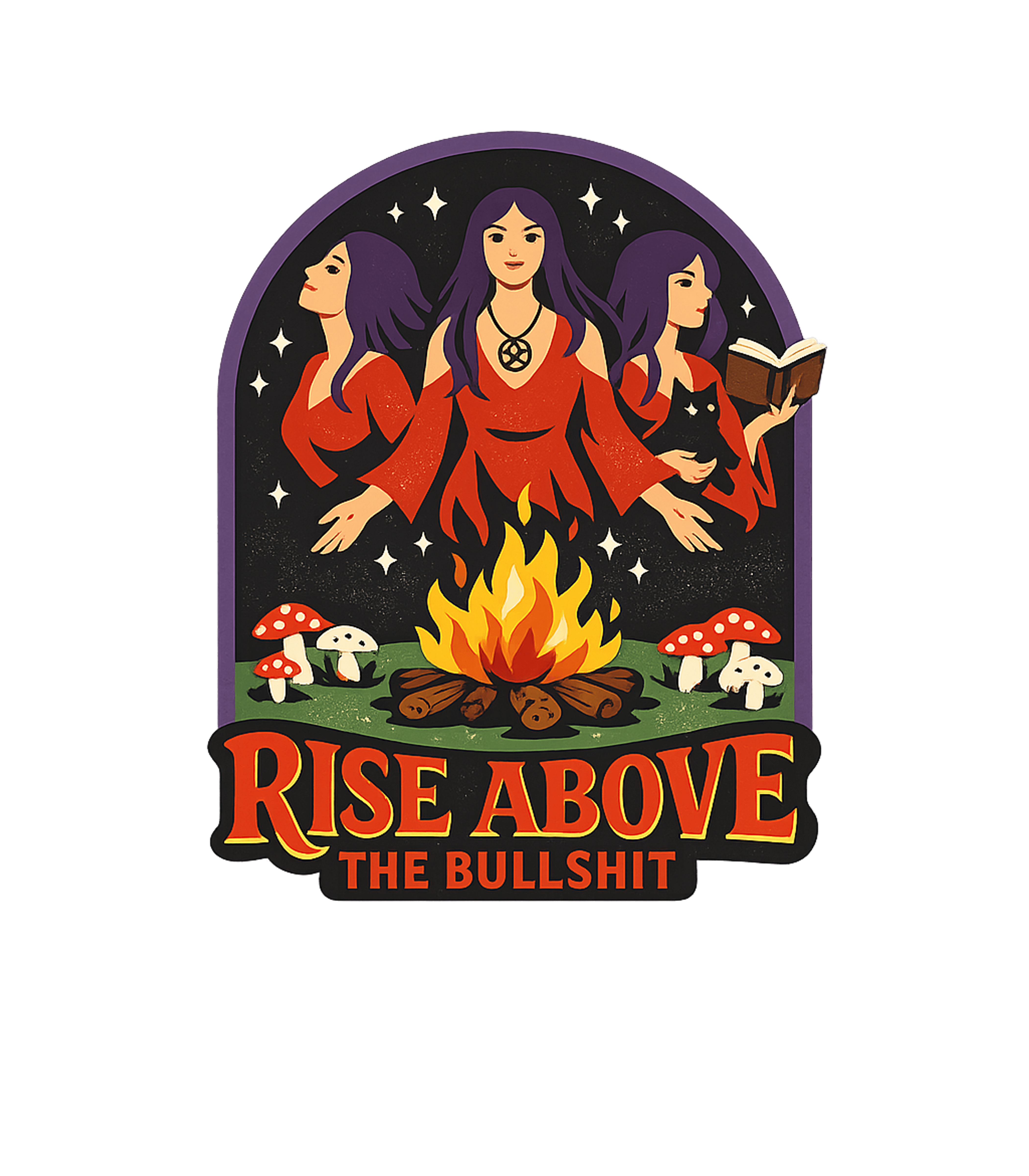 Rise Above Bullshit Witches Inspirational Messages Premium T-Shirt featuring This mystical design features three powerful witches rising – designed by Geoff Brown @ SunFrog Rise Above Bullshit Witches Inspirational Messages Premium T-Shirt featuring This mystical design features three powerful witches rising – designed by Geoff Brown @ SunFrog