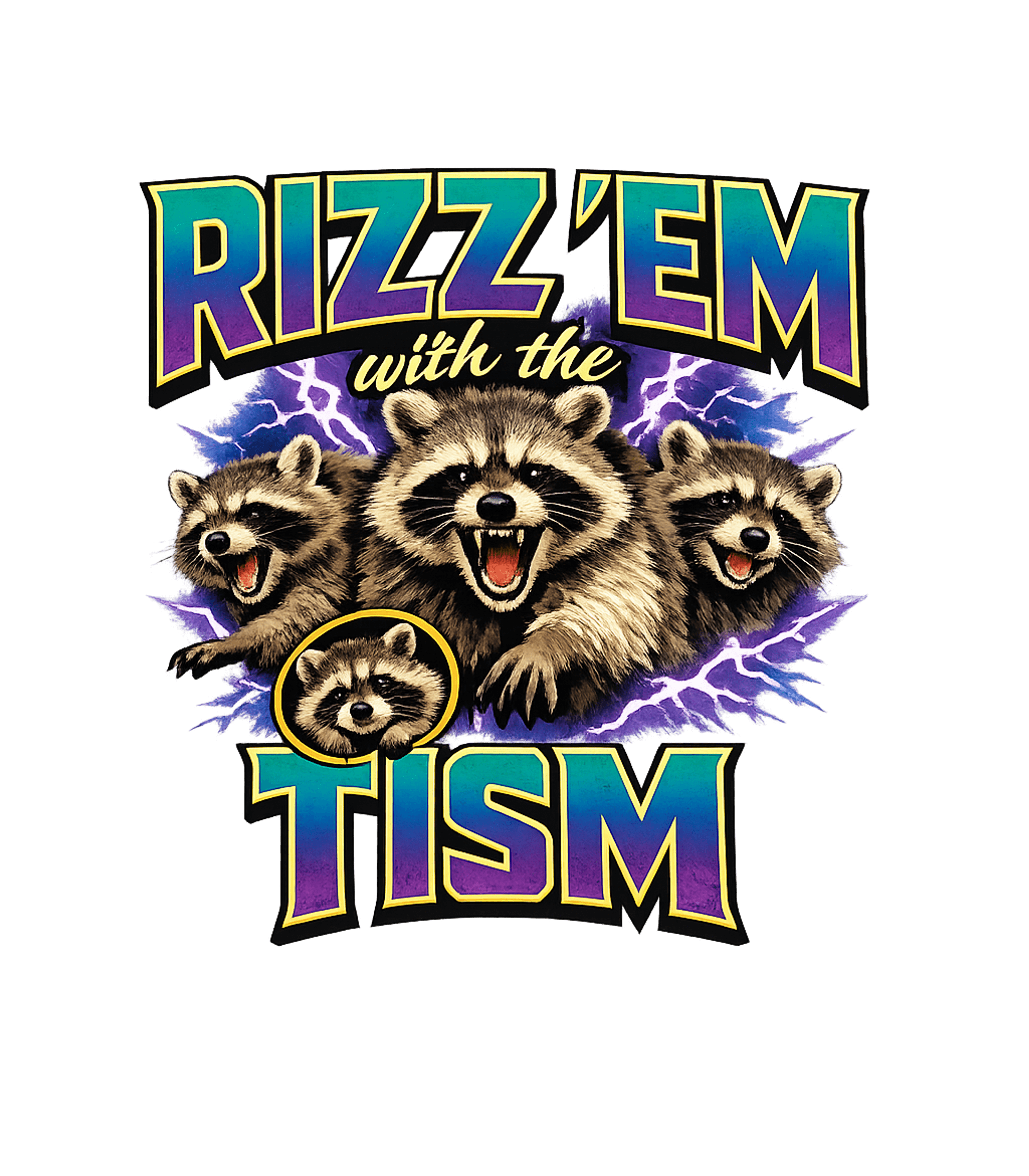 Rizz 'Em Raccoons Meme Humor Premium T-Shirt featuring Embrace your chaotic charm with this vibrant graphic tee fea – designed by Geoff Brown @ SunFrog Rizz 'Em Raccoons Meme Humor Premium T-Shirt featuring Embrace your chaotic charm with this vibrant graphic tee fea – designed by Geoff Brown @ SunFrog