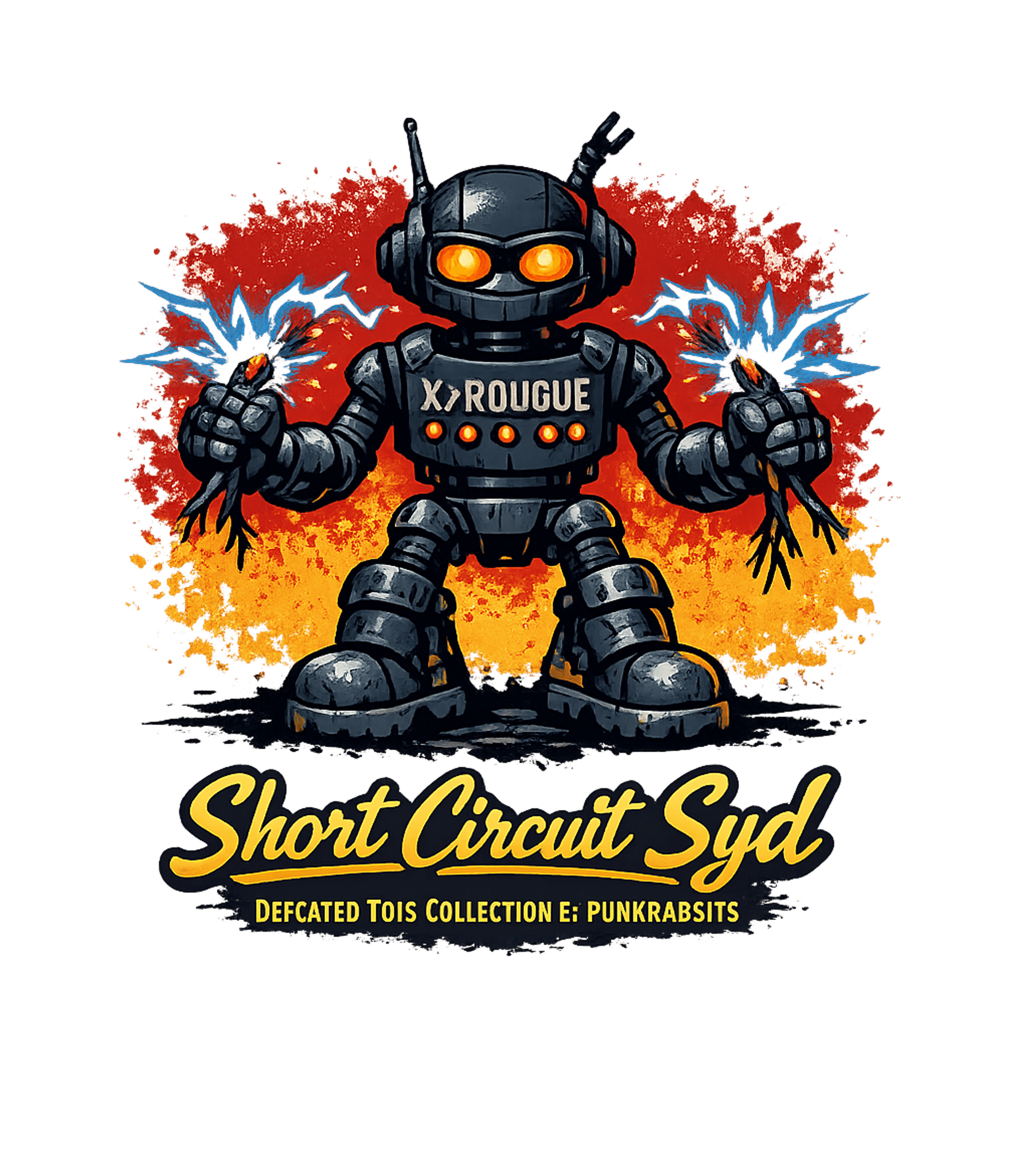 Rogue Circuit Syd Gaming Crewneck Sweatshirt featuring This edgy graphic tee features Short Circuit Syd, a rogue ro – designed by Geoff Brown @ SunFrog Rogue Circuit Syd Gaming Crewneck Sweatshirt featuring This edgy graphic tee features Short Circuit Syd, a rogue ro – designed by Geoff Brown @ SunFrog