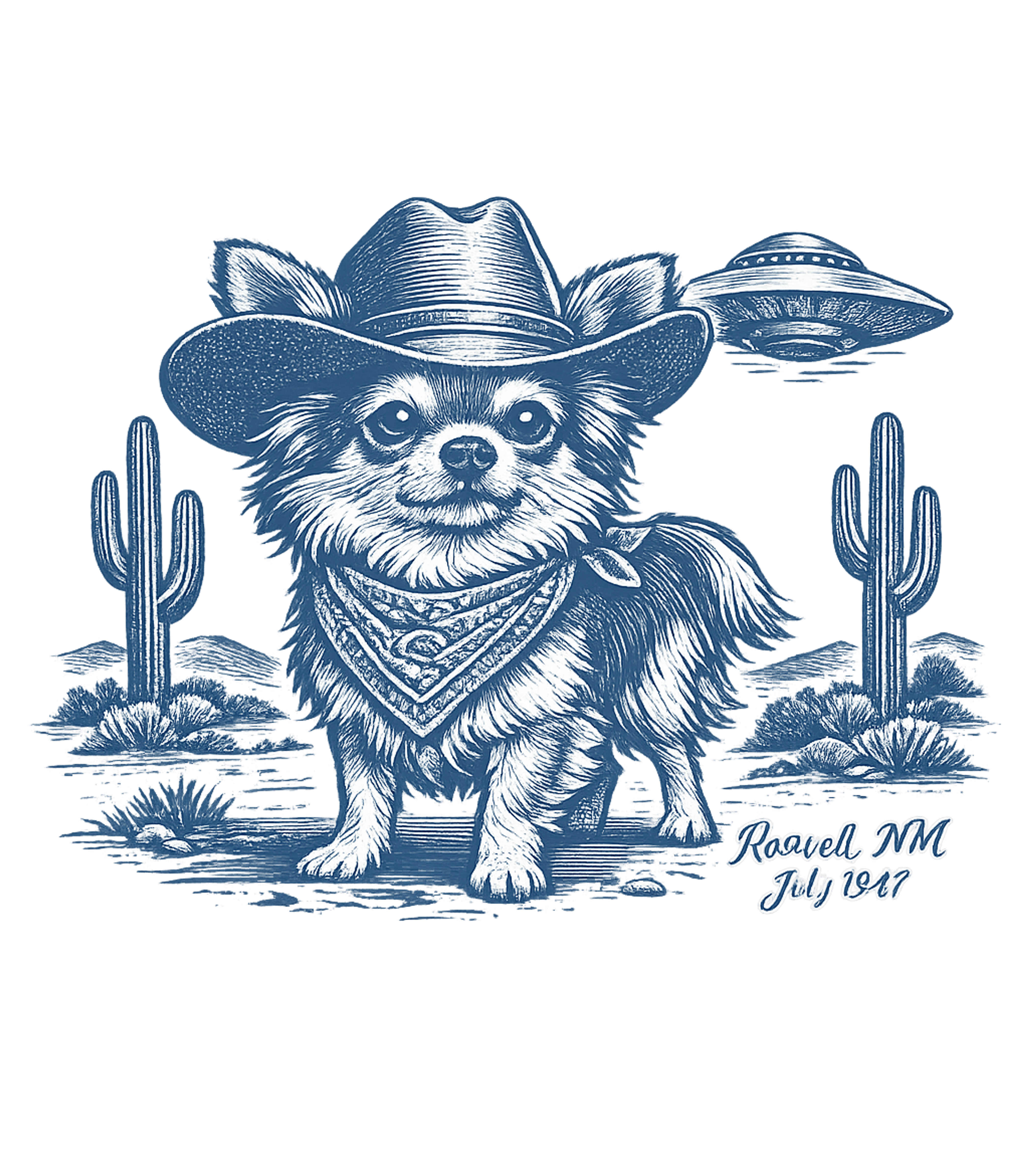 Roswell Cowboy Chihuahua Dogs Crewneck Sweatshirt featuring This unique graphic features a cool chihuahua cowboy in the – designed by Geoff Brown @ SunFrog Roswell Cowboy Chihuahua Dogs Crewneck Sweatshirt featuring This unique graphic features a cool chihuahua cowboy in the – designed by Geoff Brown @ SunFrog