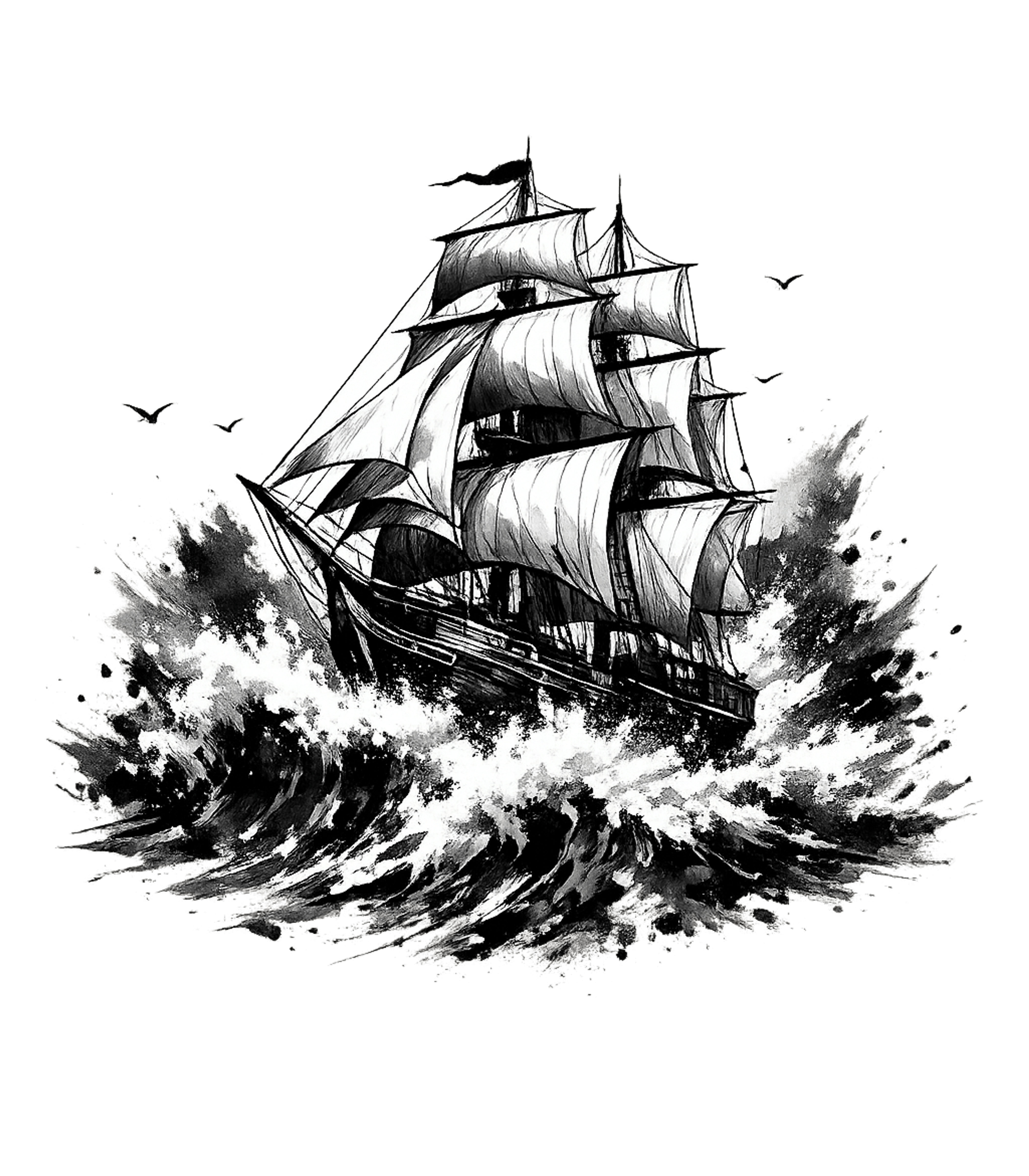 Rough Seas Tall Ship Boating Hooded Sweatshirt featuring This dramatic black and white artwork features a majestic ta – designed by Geoff Brown @ SunFrog Rough Seas Tall Ship Boating Hooded Sweatshirt featuring This dramatic black and white artwork features a majestic ta – designed by Geoff Brown @ SunFrog