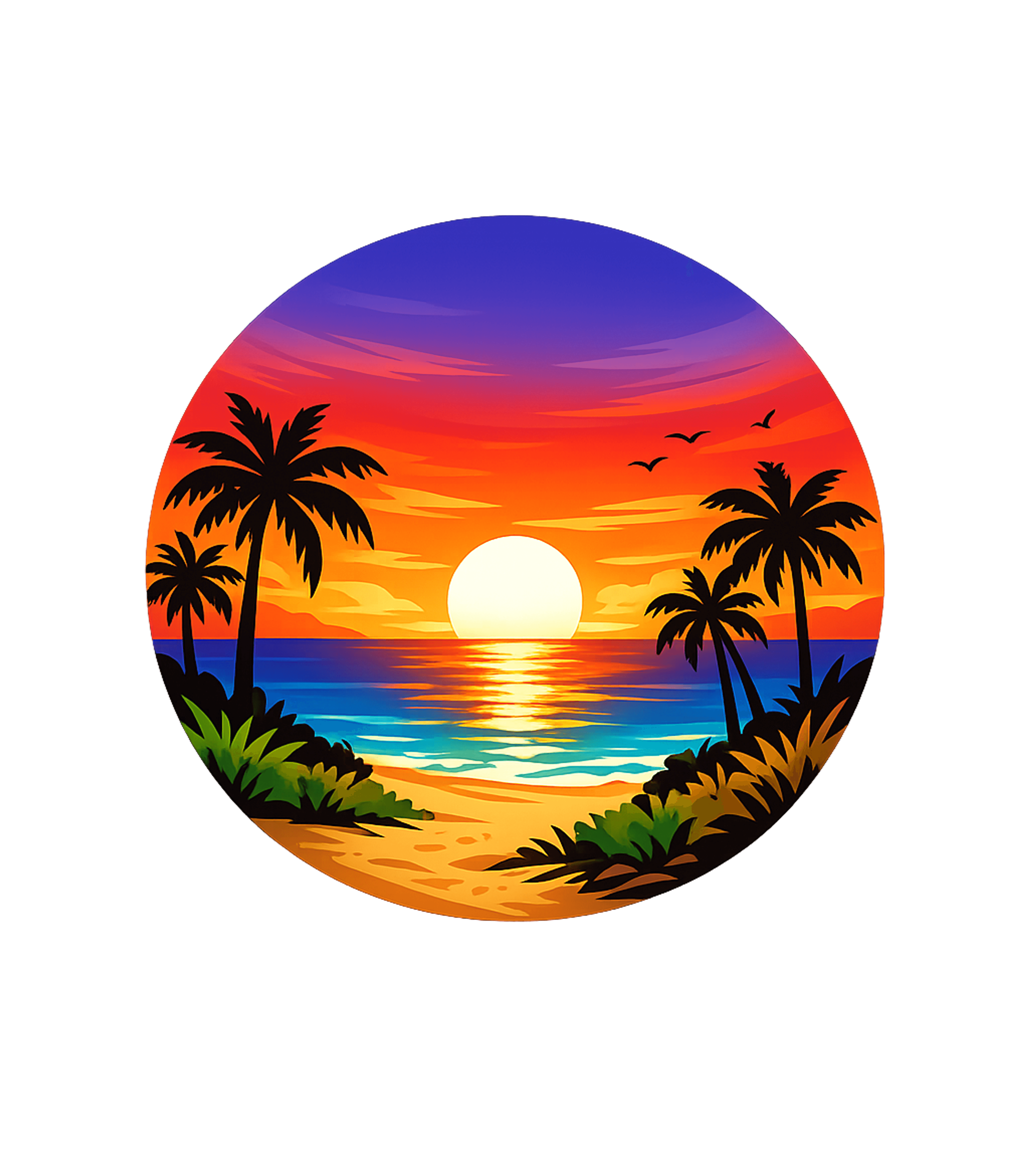 Round Beach Sunset Palm Tree Printed Men's T-shirt Graphic Premium T-Shirt featuring Generated via Design Mixer – designed by Geoff Brown @ SunFrog Round Beach Sunset Palm Tree Printed Men's T-shirt Graphic Premium T-Shirt featuring Generated via Design Mixer – designed by Geoff Brown @ SunFrog