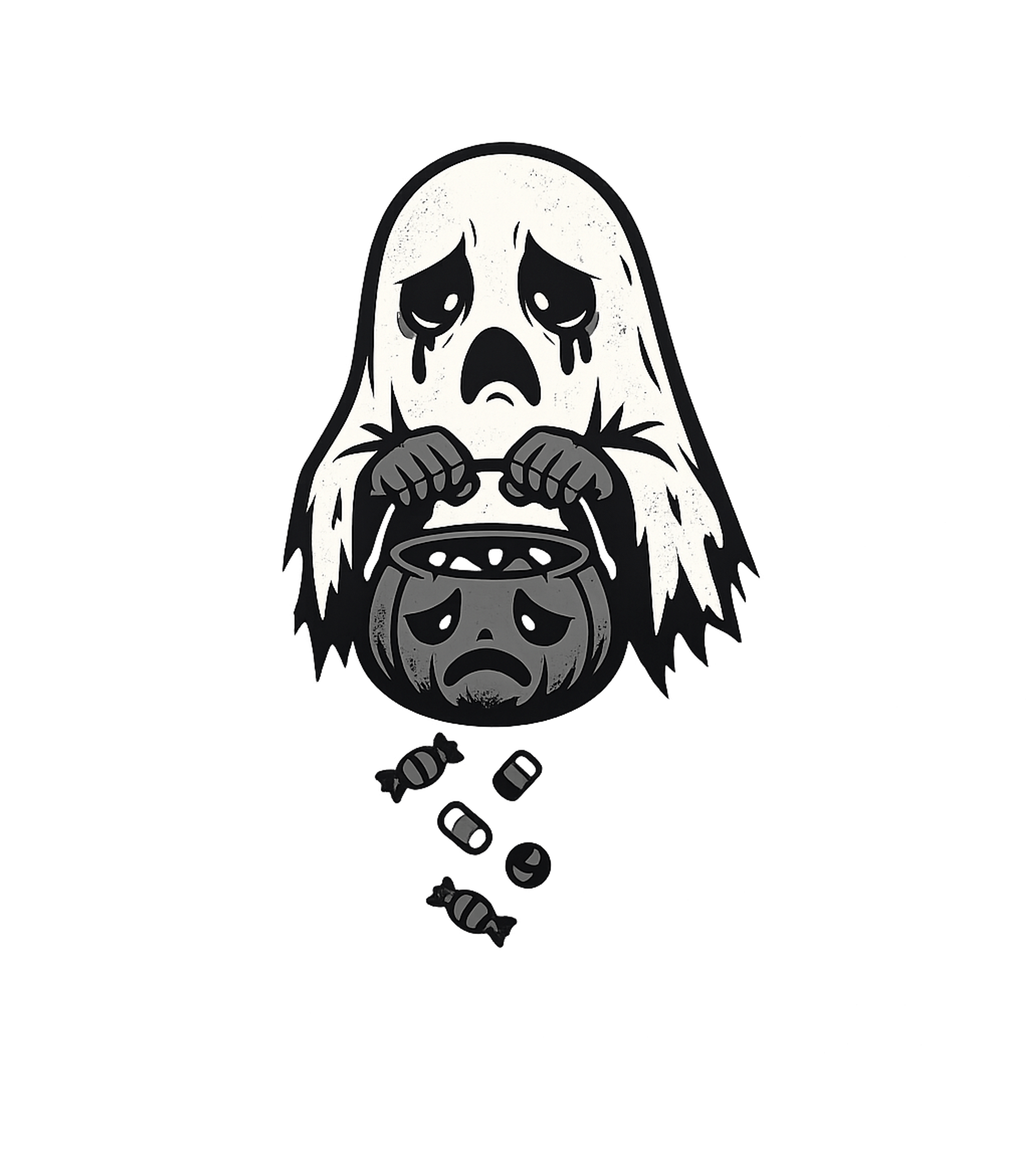 Sad Halloween Ghost halloween Premium T-Shirt featuring Embrace the spooky season with a touch of melancholy – designed by Geoff Brown @ SunFrog Sad Halloween Ghost halloween Premium T-Shirt featuring Embrace the spooky season with a touch of melancholy – designed by Geoff Brown @ SunFrog