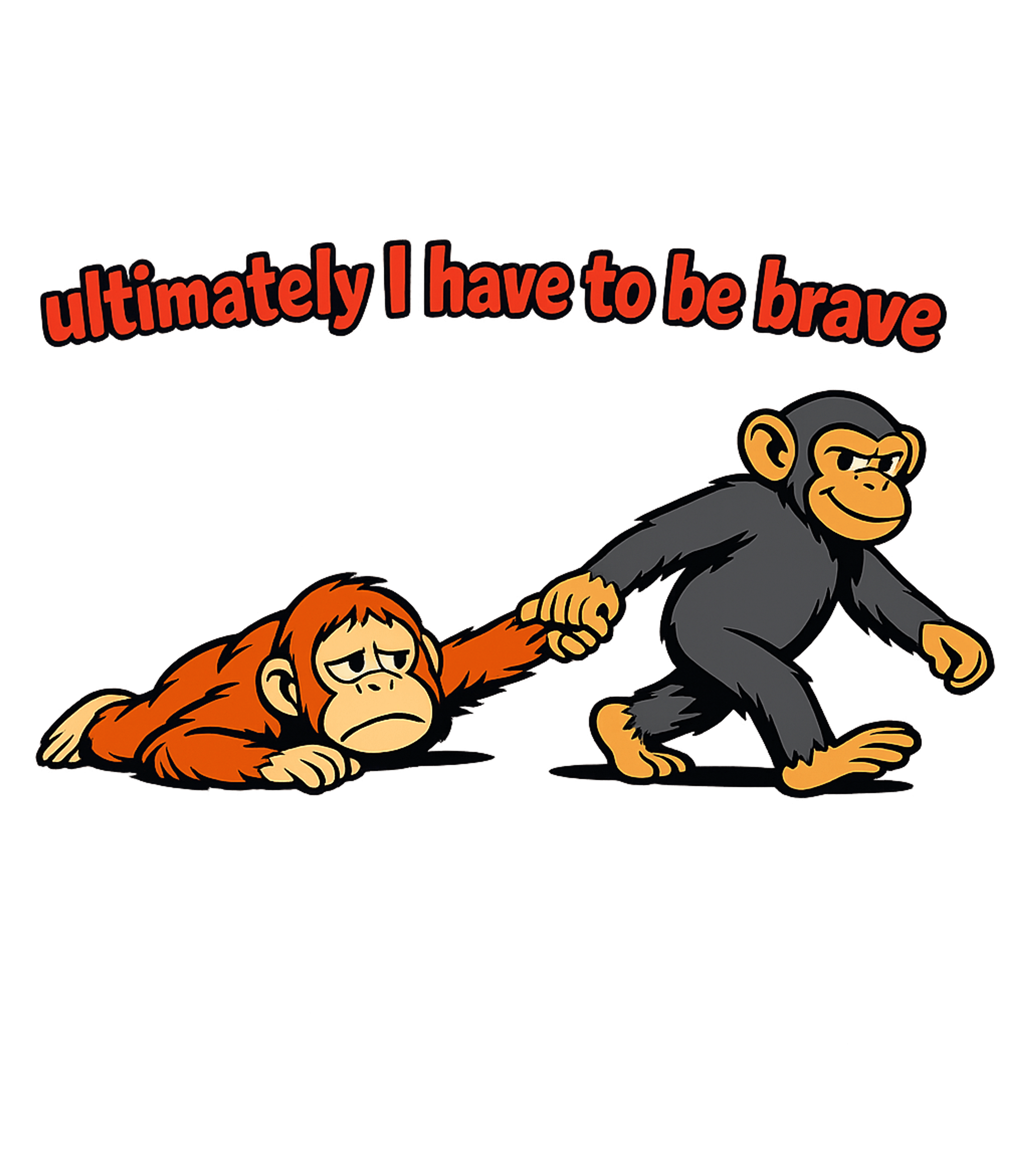 Sad Monkey Brave Chimp Inspirational Messages Hooded Sweatshirt featuring This heartwarming graphic features a sad monkey being led by – designed by Geoff Brown @ SunFrog Sad Monkey Brave Chimp Inspirational Messages Hooded Sweatshirt featuring This heartwarming graphic features a sad monkey being led by – designed by Geoff Brown @ SunFrog