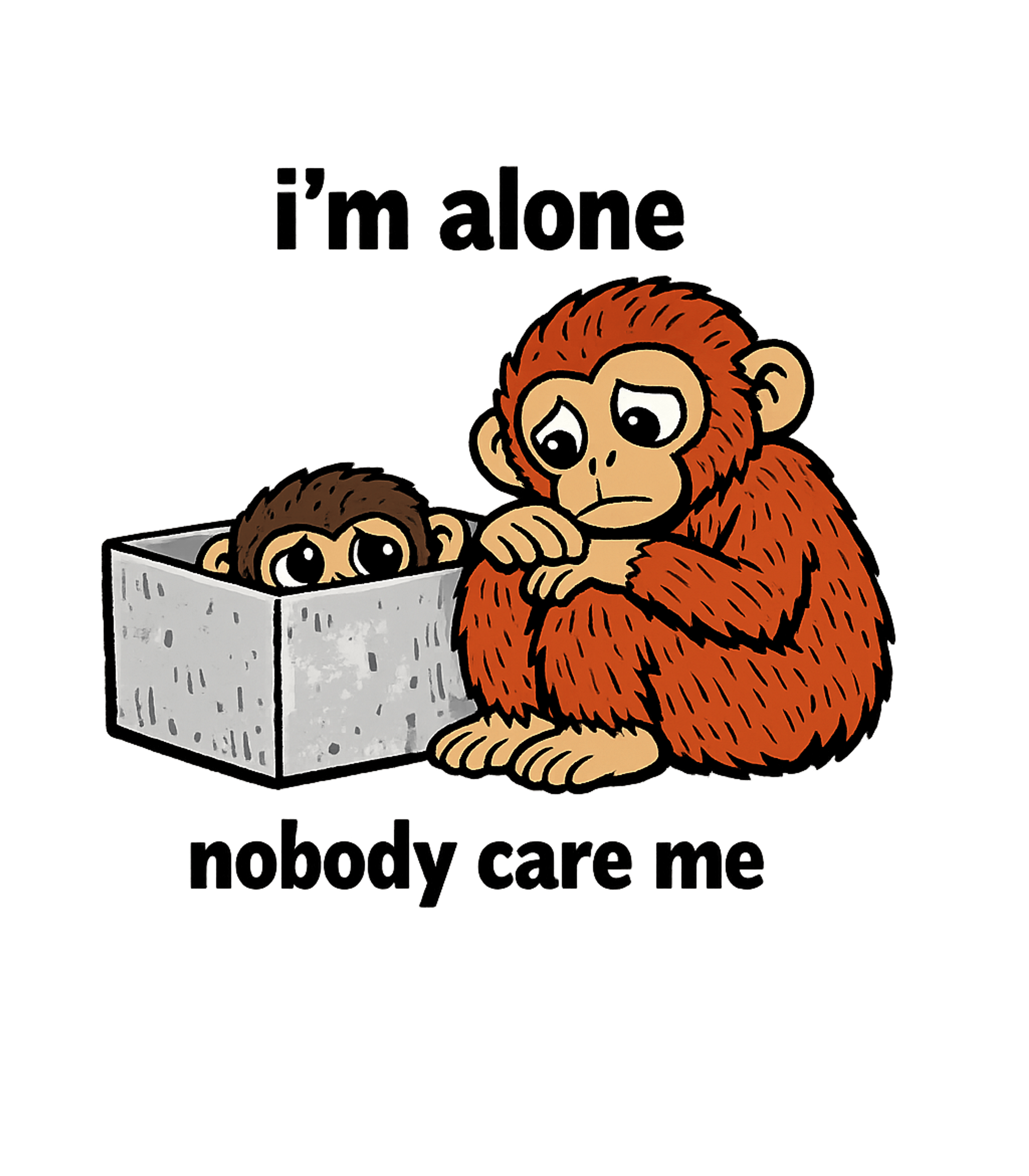 Sad Monkey Comfort Wildlife Hooded Sweatshirt featuring Embrace your softer side with this heartfelt graphic featuri – designed by Geoff Brown @ SunFrog Sad Monkey Comfort Wildlife Hooded Sweatshirt featuring Embrace your softer side with this heartfelt graphic featuri – designed by Geoff Brown @ SunFrog