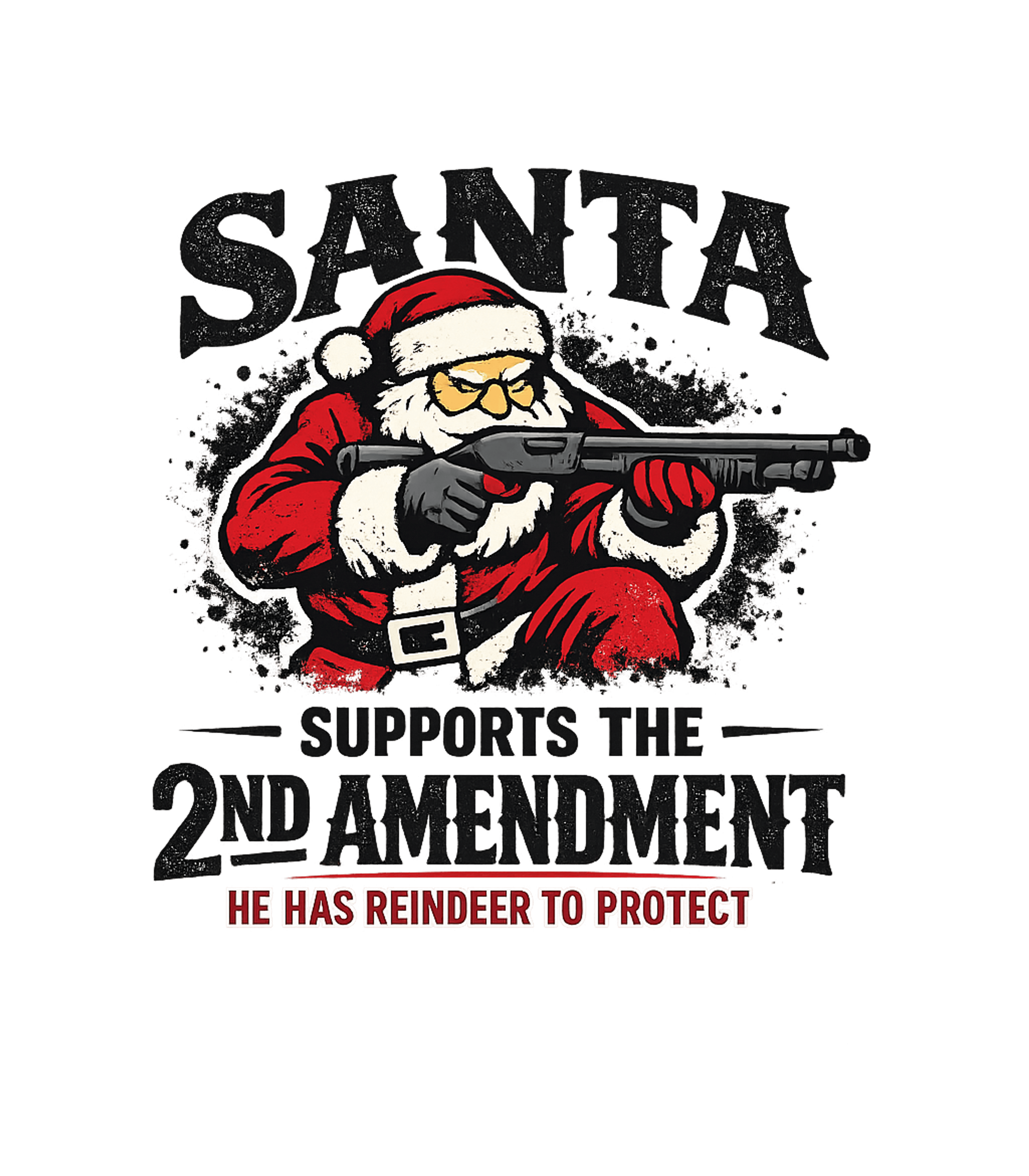 Santa 2nd Amendment Support Freedom / Constitution Premium T-Shirt featuring This unique graphic features a stern Santa Claus armed with – designed by Geoff Brown @ SunFrog Santa 2nd Amendment Support Freedom / Constitution Premium T-Shirt featuring This unique graphic features a stern Santa Claus armed with – designed by Geoff Brown @ SunFrog