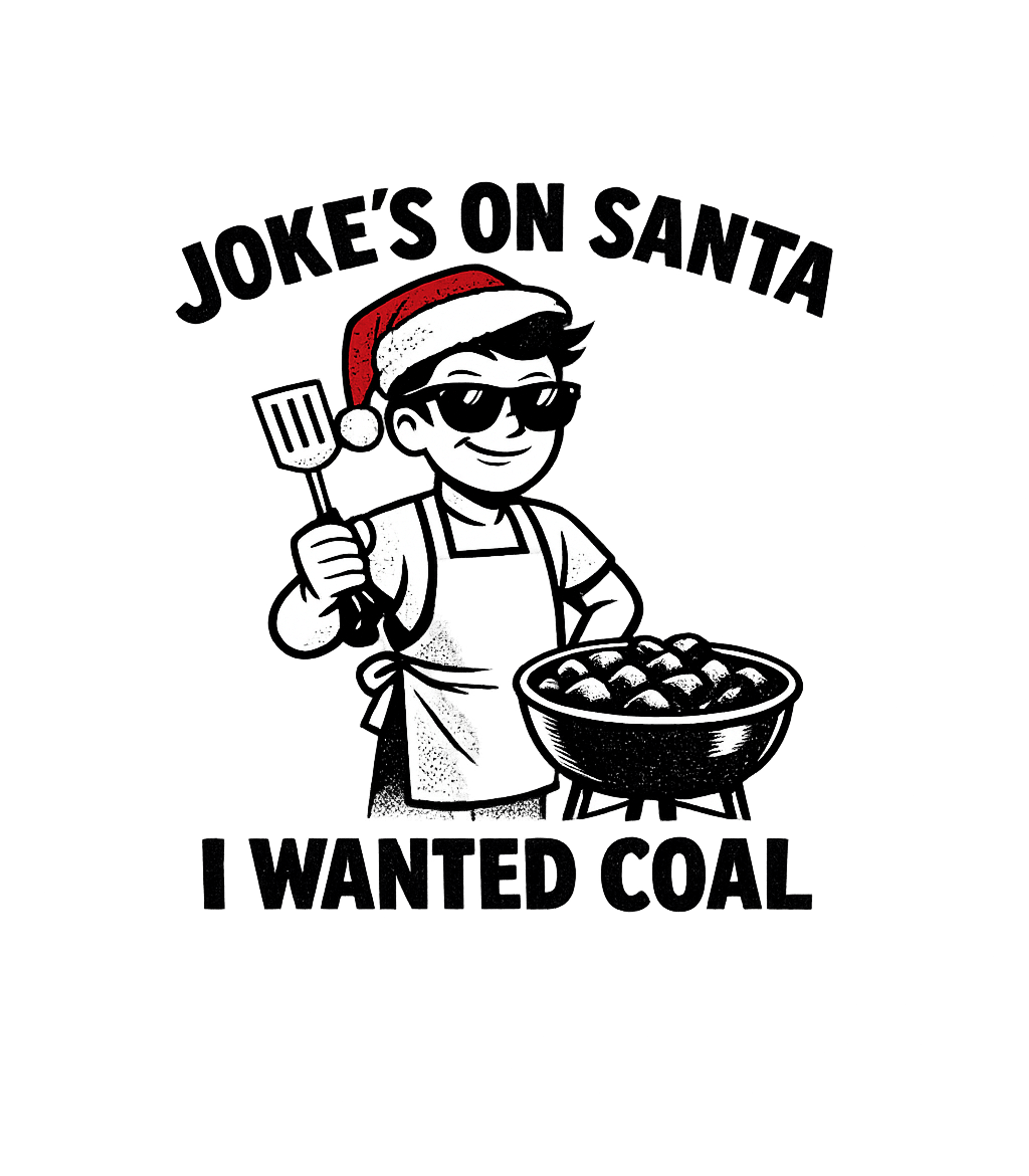 Santa BBQ Master Cooking / BBQ Premium T-Shirt featuring This fun graphic features a cool chef in a Santa hat and sun – designed by Geoff Brown @ SunFrog Santa BBQ Master Cooking / BBQ Premium T-Shirt featuring This fun graphic features a cool chef in a Santa hat and sun – designed by Geoff Brown @ SunFrog
