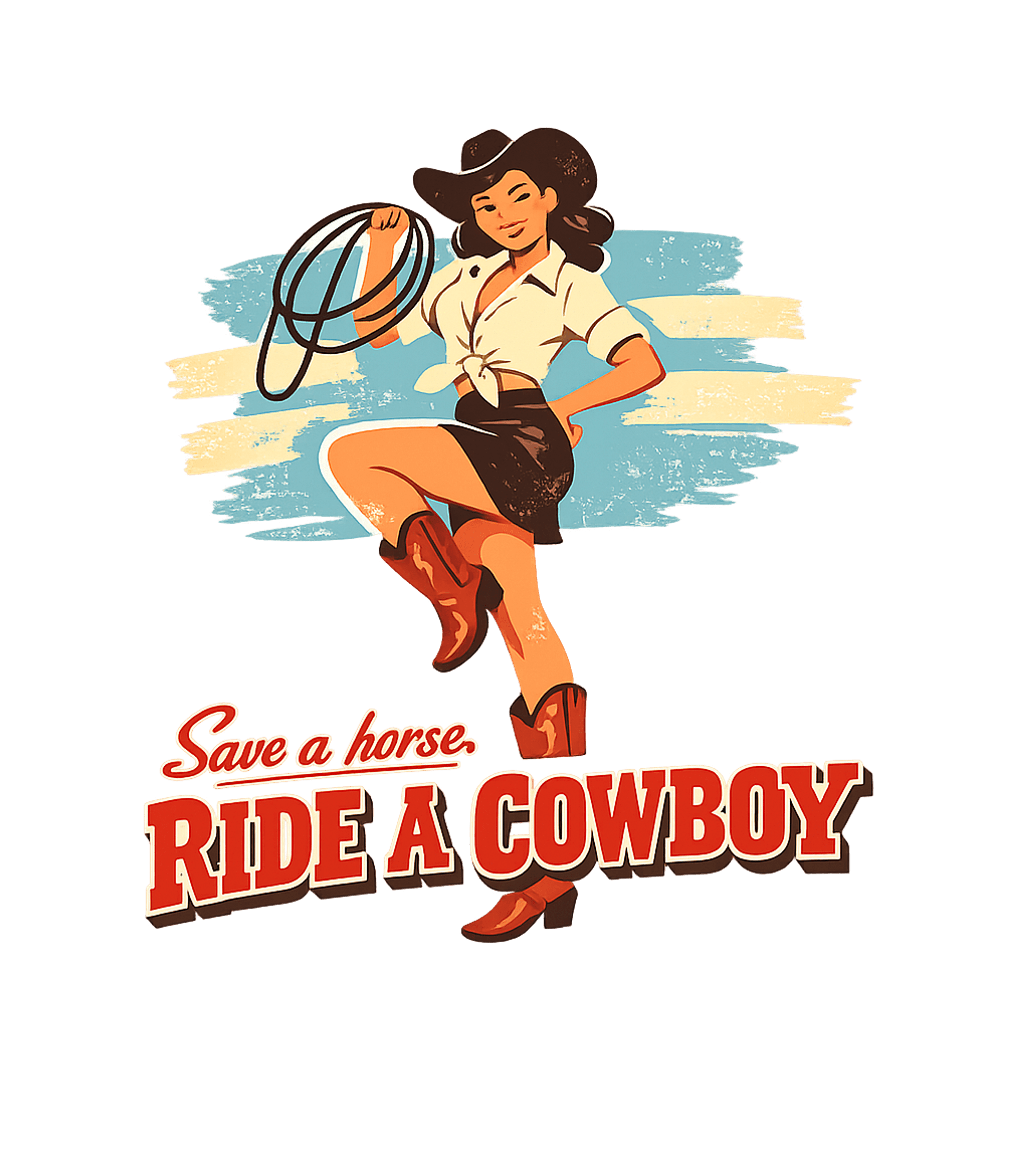 Save A Horse Cowgirl Relationship Humor Premium T-Shirt featuring Show your sassy side with this retro pin-up cowgirl design, – designed by Geoff Brown @ SunFrog Save A Horse Cowgirl Relationship Humor Premium T-Shirt featuring Show your sassy side with this retro pin-up cowgirl design, – designed by Geoff Brown @ SunFrog