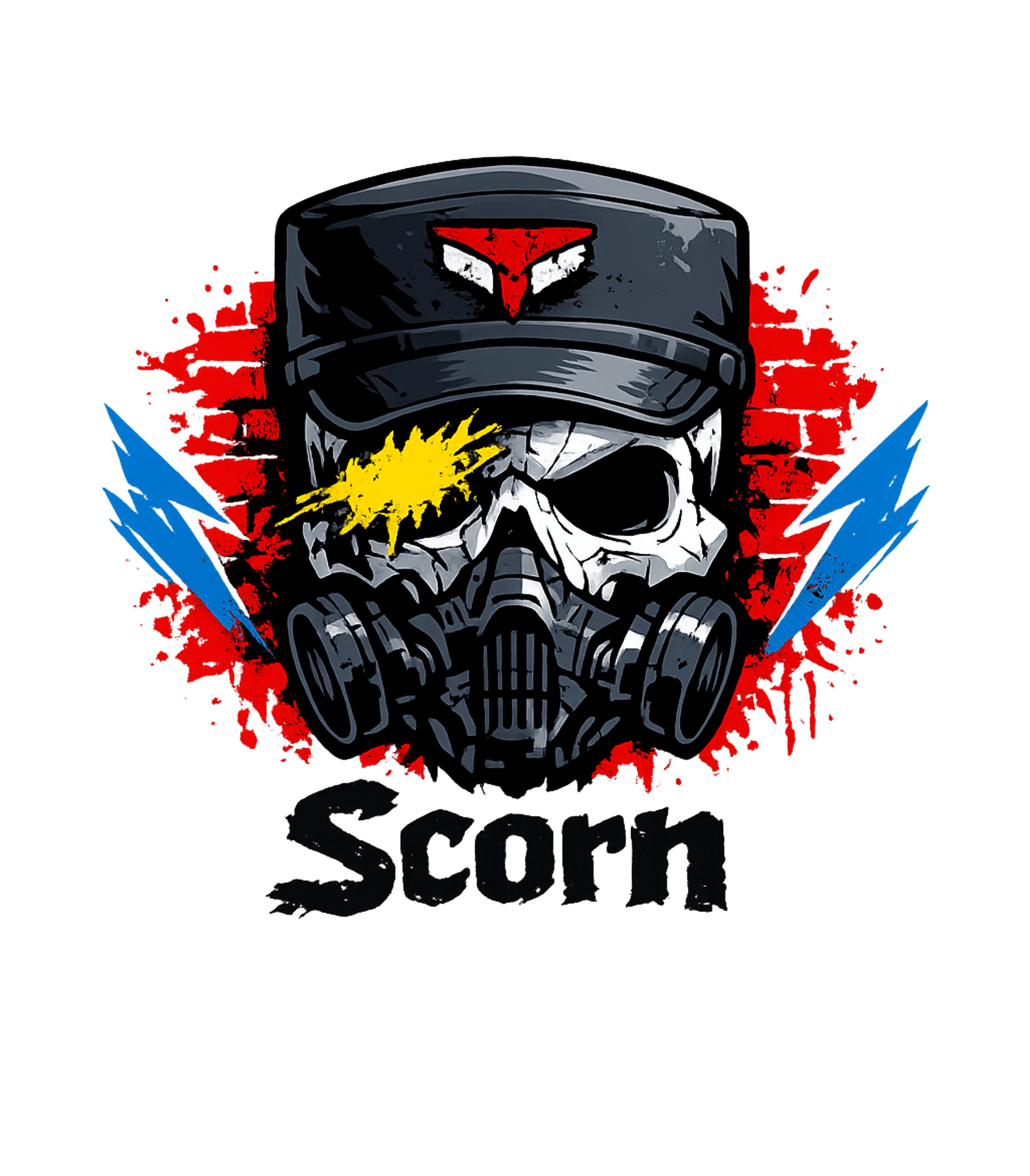 Scorn Skull Gas Mask Gaming Crewneck Sweatshirt featuring This design features a gritty skull in a military cap and ga – designed by Geoff Brown @ SunFrog Scorn Skull Gas Mask Gaming Crewneck Sweatshirt featuring This design features a gritty skull in a military cap and ga – designed by Geoff Brown @ SunFrog