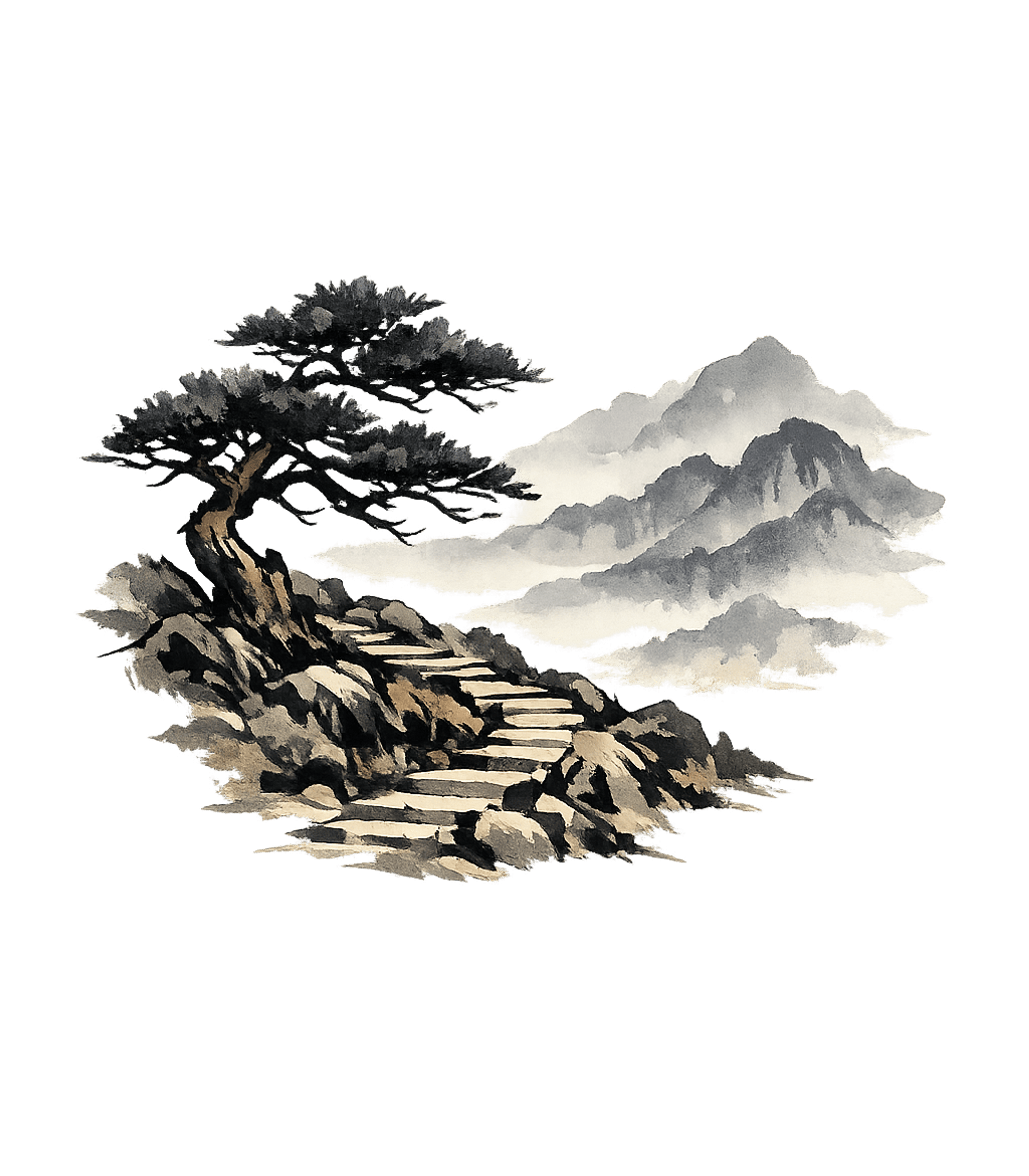 Serene Mountain Steps Hiking Crewneck Sweatshirt featuring Embrace tranquility with this elegant ink wash landscape fea – designed by Geoff Brown @ SunFrog Serene Mountain Steps Hiking Crewneck Sweatshirt featuring Embrace tranquility with this elegant ink wash landscape fea – designed by Geoff Brown @ SunFrog