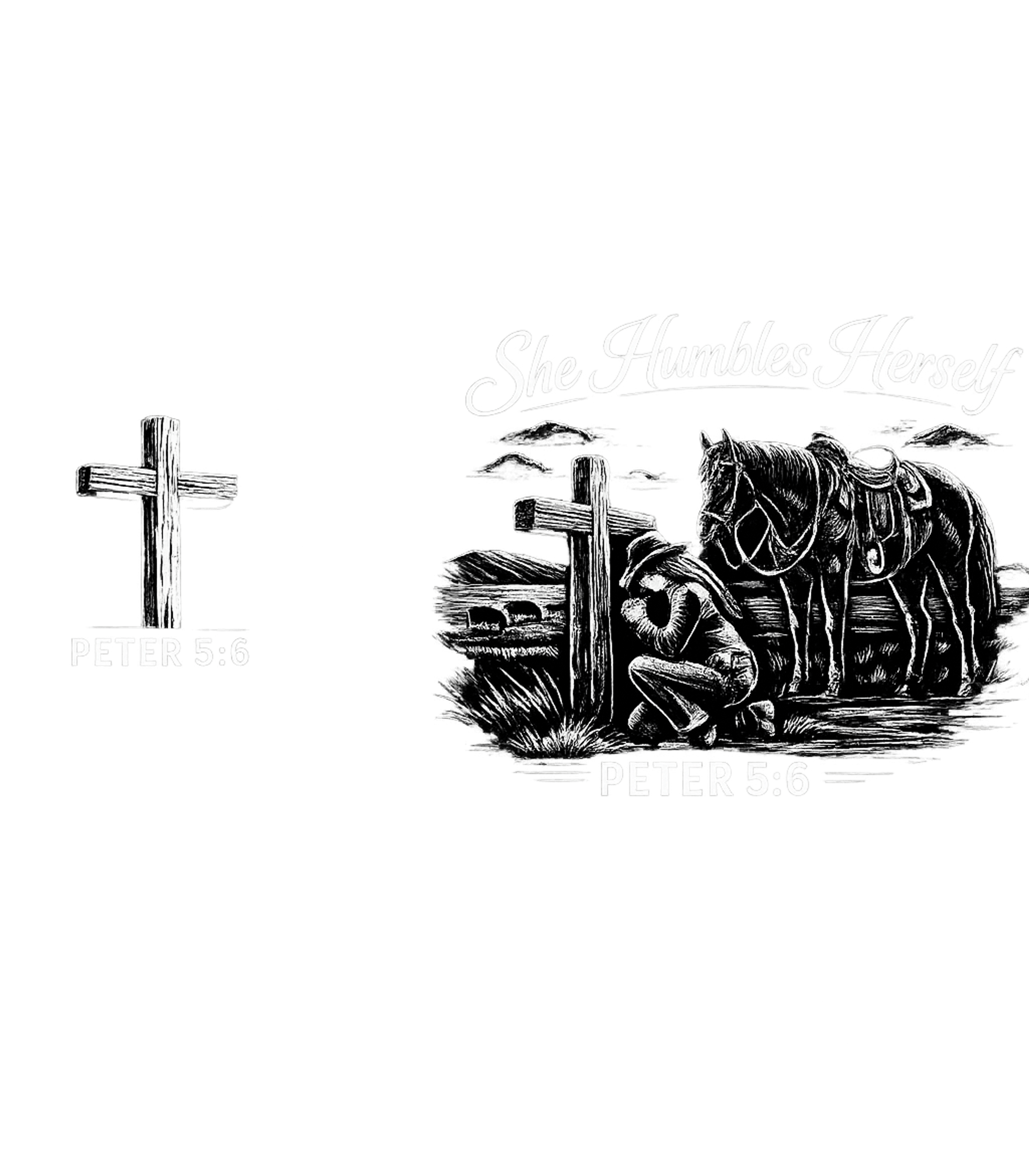 She Humbles Herself Faith Bible Verses Crewneck Sweatshirt featuring This black and white graphic captures a moment of deep faith – designed by Geoff Brown @ SunFrog She Humbles Herself Faith Bible Verses Crewneck Sweatshirt featuring This black and white graphic captures a moment of deep faith – designed by Geoff Brown @ SunFrog