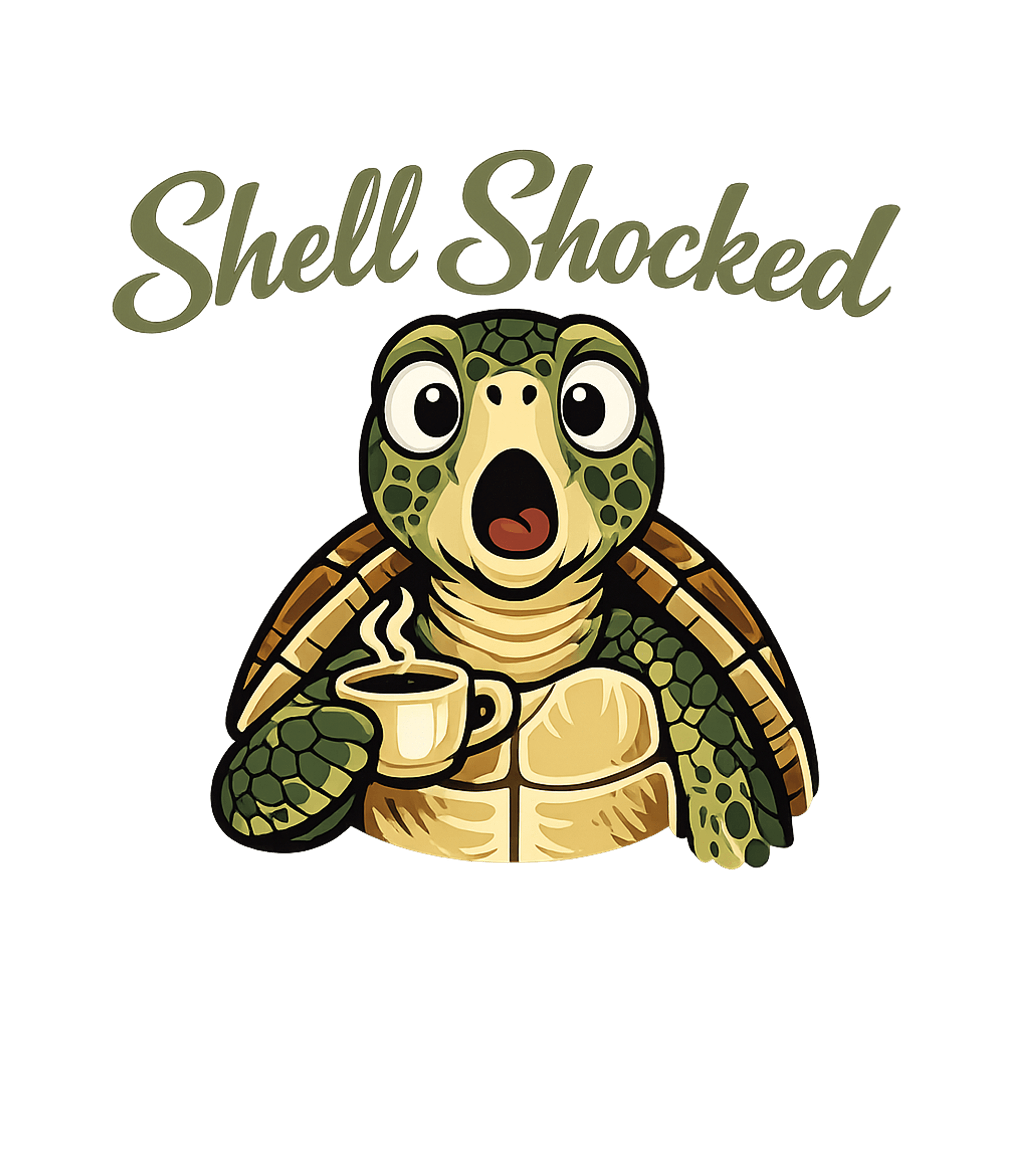 Shell Shocked Turtle Coffee Meme Humor Crewneck Sweatshirt featuring This humorous t-shirt features a wide-eyed, surprised turtle – designed by Geoff Brown @ SunFrog Shell Shocked Turtle Coffee Meme Humor Crewneck Sweatshirt featuring This humorous t-shirt features a wide-eyed, surprised turtle – designed by Geoff Brown @ SunFrog