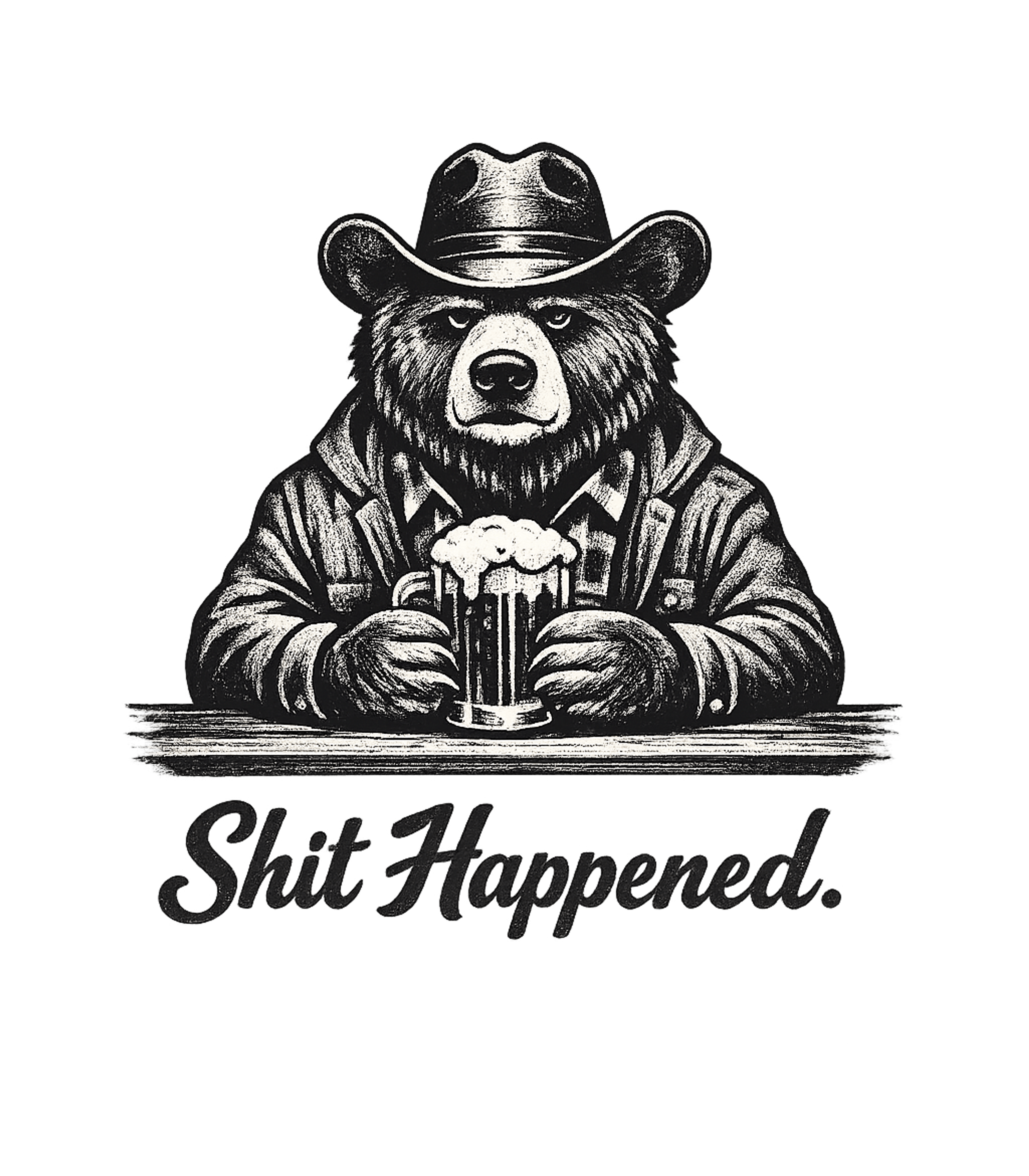 Shit Happened Beer Bear Sarcasm Premium T-Shirt featuring Embrace life's wild rides with this vintage-style tee featur – designed by Geoff Brown @ SunFrog Shit Happened Beer Bear Sarcasm Premium T-Shirt featuring Embrace life's wild rides with this vintage-style tee featur – designed by Geoff Brown @ SunFrog