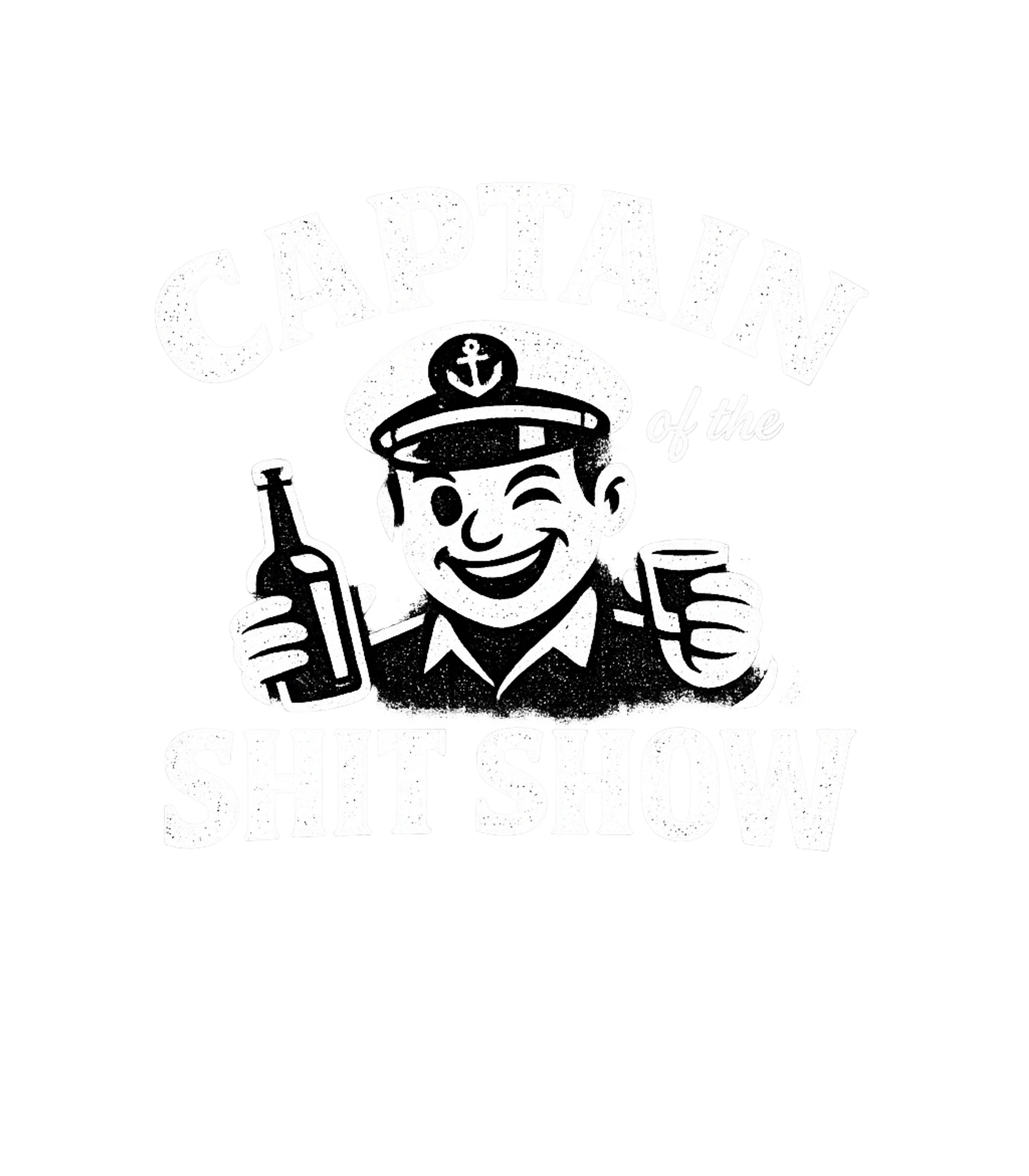 Shit Show Captain Sarcasm Hooded Sweatshirt featuring This vintage-style graphic features a winking captain holdin – designed by Geoff Brown @ SunFrog Shit Show Captain Sarcasm Hooded Sweatshirt featuring This vintage-style graphic features a winking captain holdin – designed by Geoff Brown @ SunFrog
