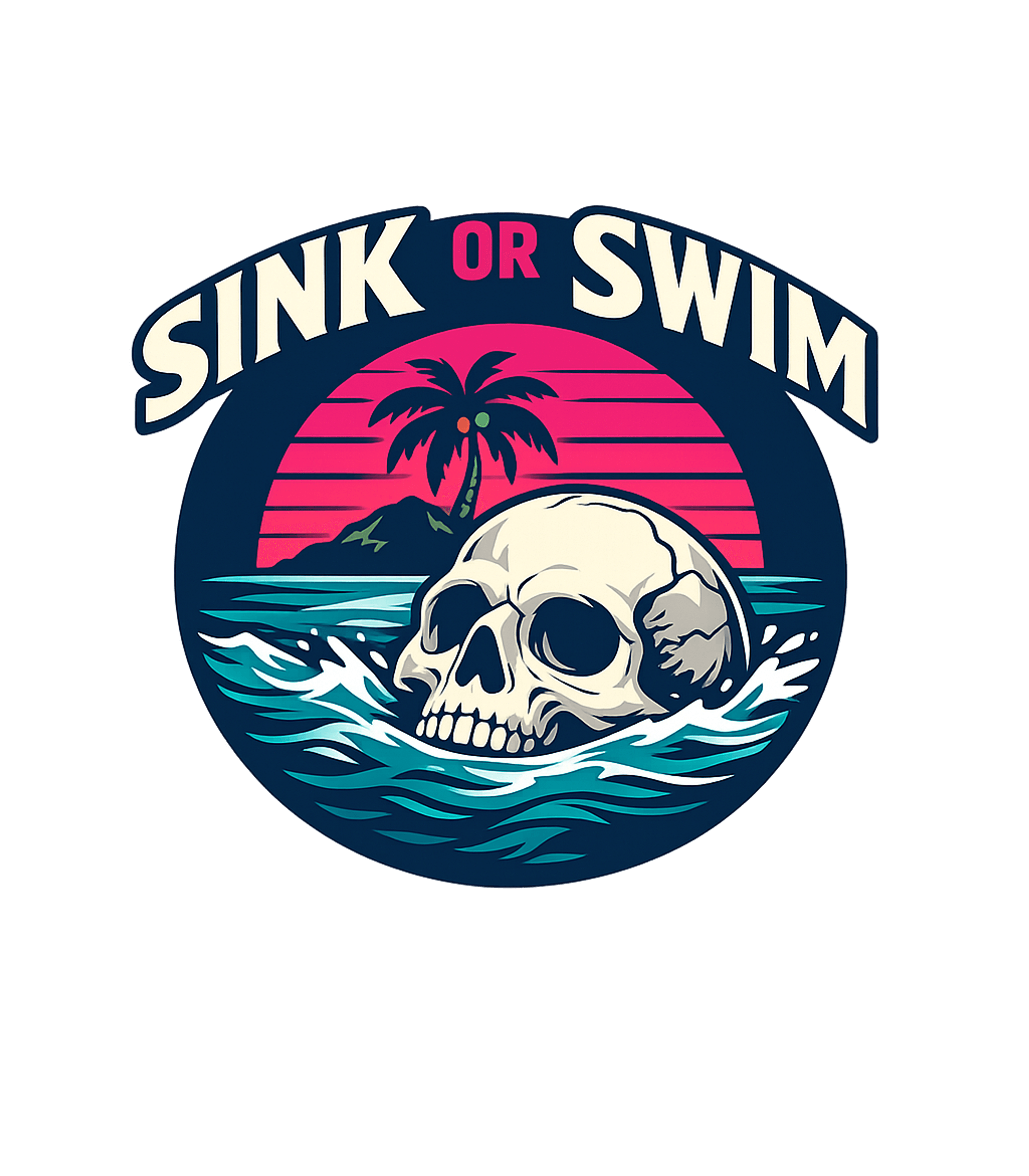Sink or Swim Skull Beach Boating Premium T-Shirt featuring This design features a skull navigating ocean waves under a – designed by Geoff Brown @ SunFrog Sink or Swim Skull Beach Boating Premium T-Shirt featuring This design features a skull navigating ocean waves under a – designed by Geoff Brown @ SunFrog