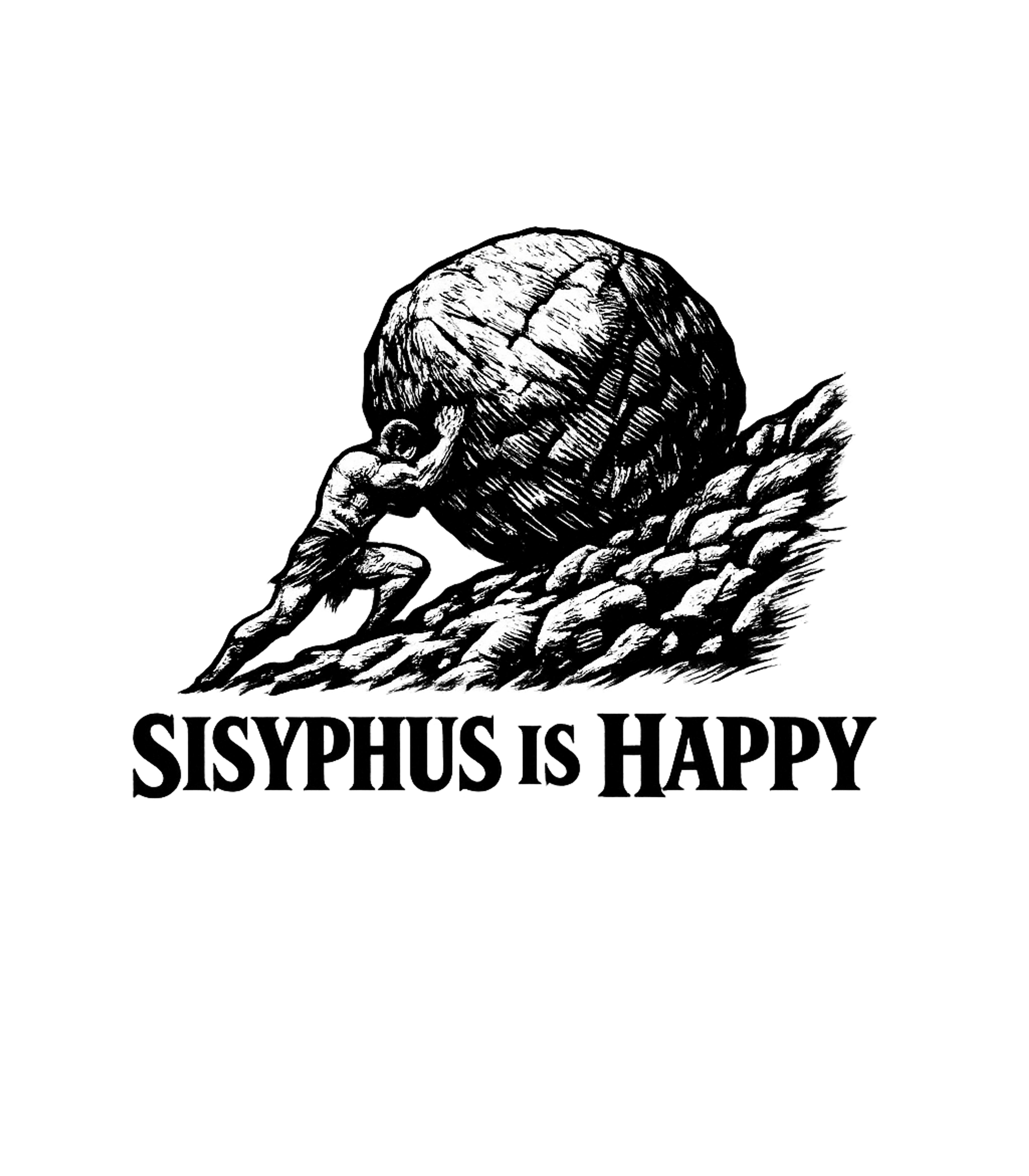 Sisyphus Eternal Struggle Inspirational Messages Crewneck Sweatshirt featuring Embrace the timeless struggle with this stark, black and whi – designed by Geoff Brown @ SunFrog Sisyphus Eternal Struggle Inspirational Messages Crewneck Sweatshirt featuring Embrace the timeless struggle with this stark, black and whi – designed by Geoff Brown @ SunFrog