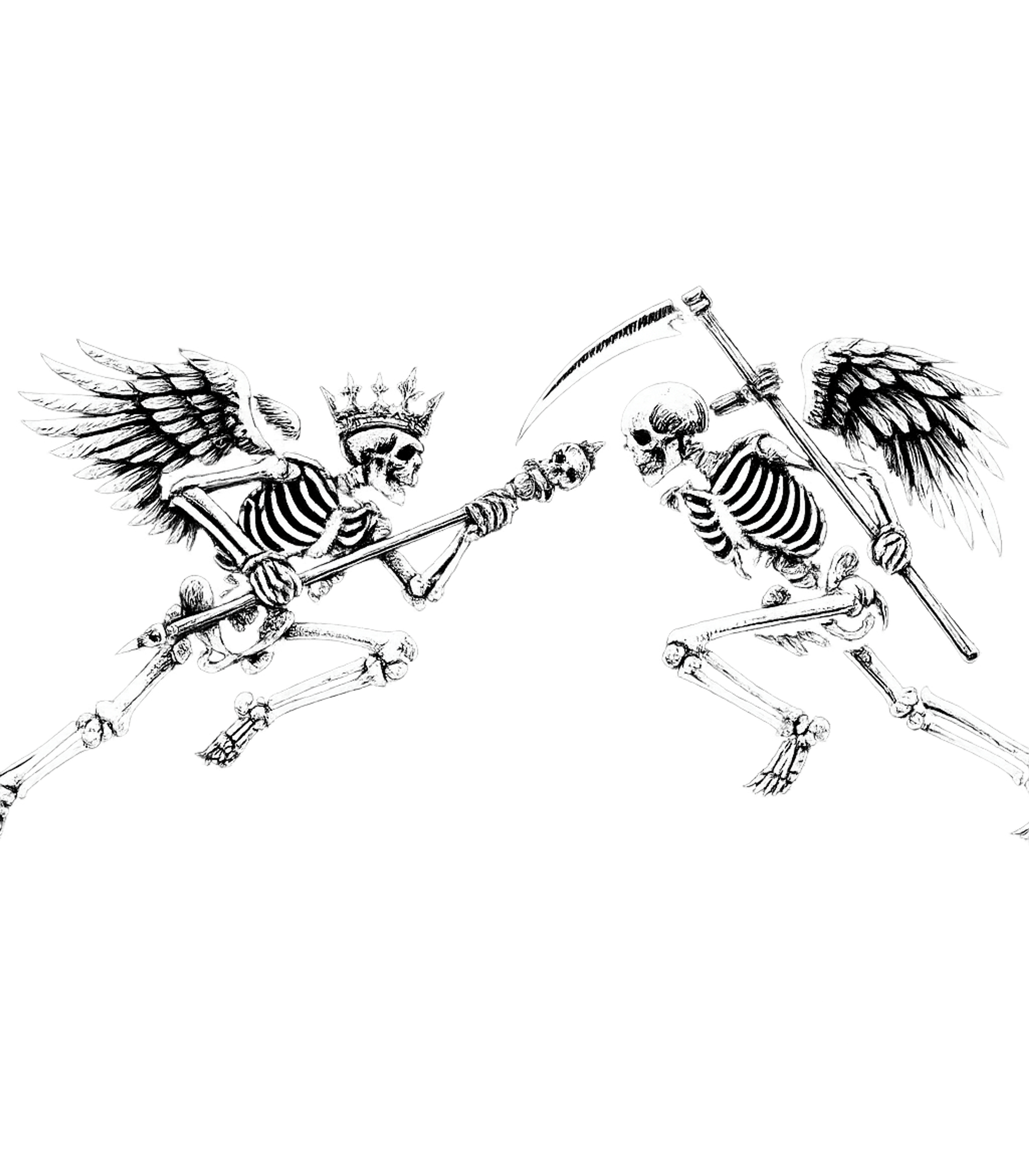 Skeletal Lords Duality halloween Premium T-Shirt featuring This striking black and white artwork features two winged sk – designed by Geoff Brown @ SunFrog Skeletal Lords Duality halloween Premium T-Shirt featuring This striking black and white artwork features two winged sk – designed by Geoff Brown @ SunFrog