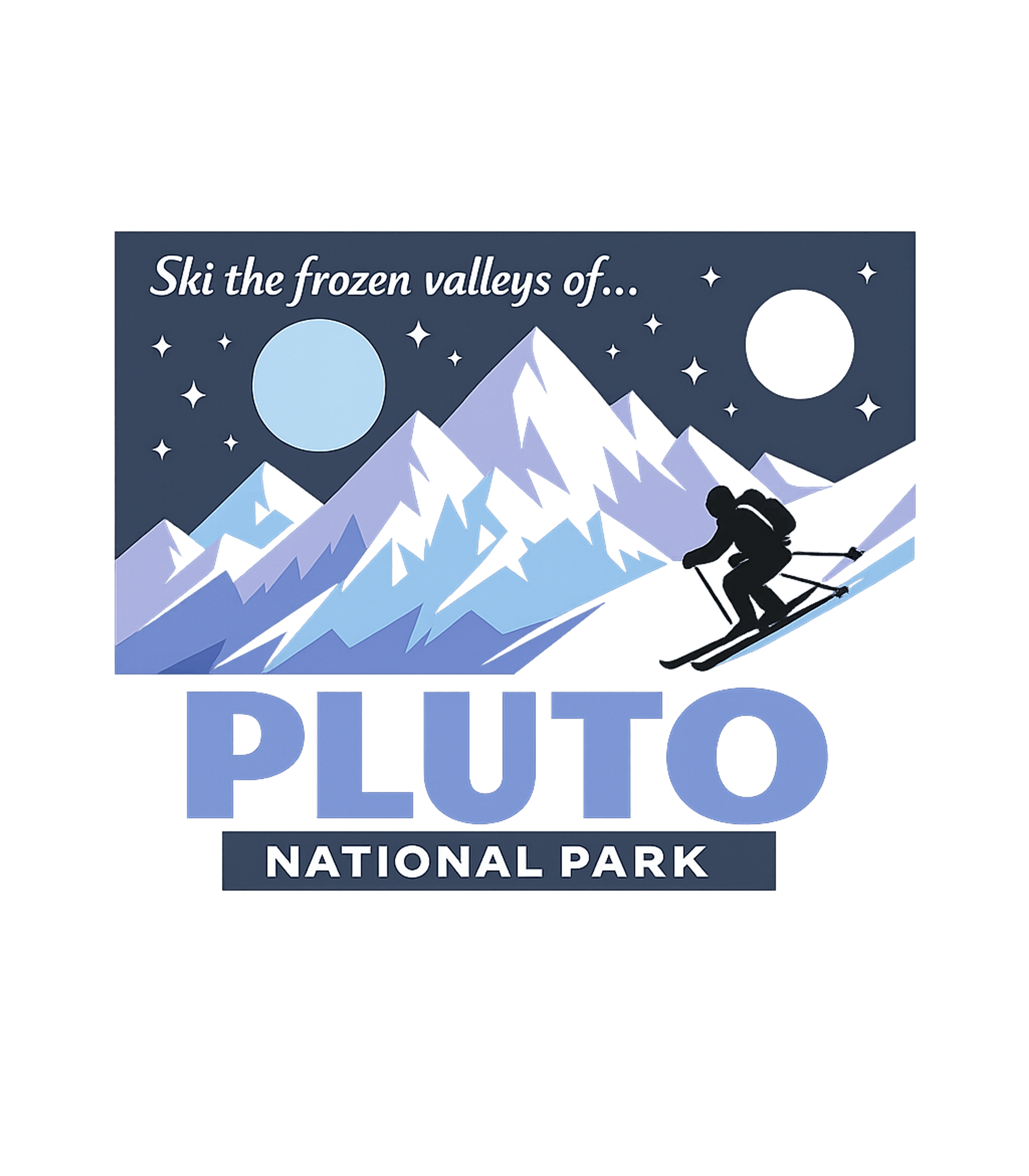 Ski Pluto National Park Hiking Tank Top featuring This design features a retro-futuristic travel poster for Pl – designed by Geoff Brown @ SunFrog Ski Pluto National Park Hiking Tank Top featuring This design features a retro-futuristic travel poster for Pl – designed by Geoff Brown @ SunFrog