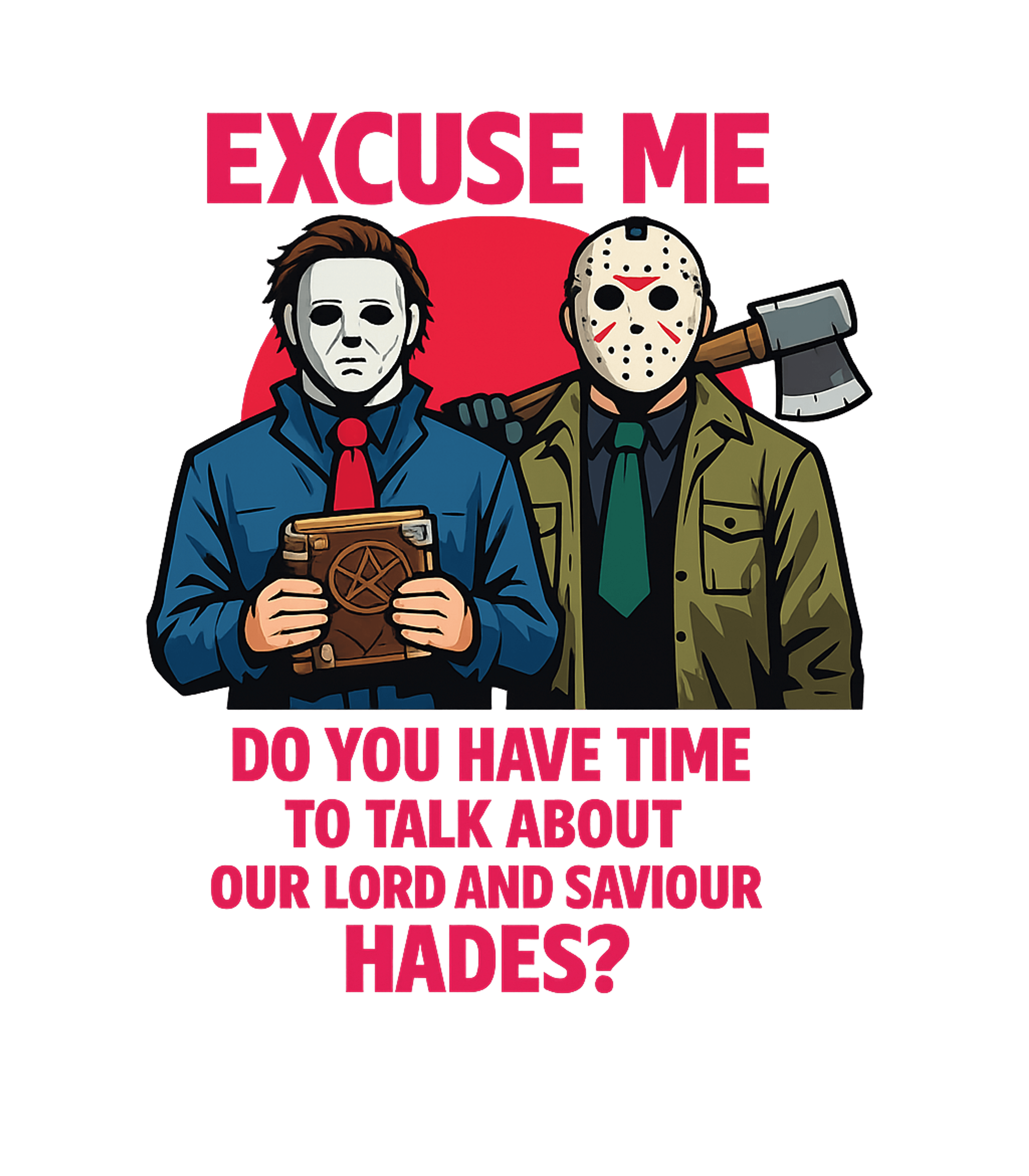 Slasher Hades Cult Sarcasm Premium T-Shirt featuring This humorous graphic features two iconic horror villains, M – designed by Geoff Brown @ SunFrog Slasher Hades Cult Sarcasm Premium T-Shirt featuring This humorous graphic features two iconic horror villains, M – designed by Geoff Brown @ SunFrog